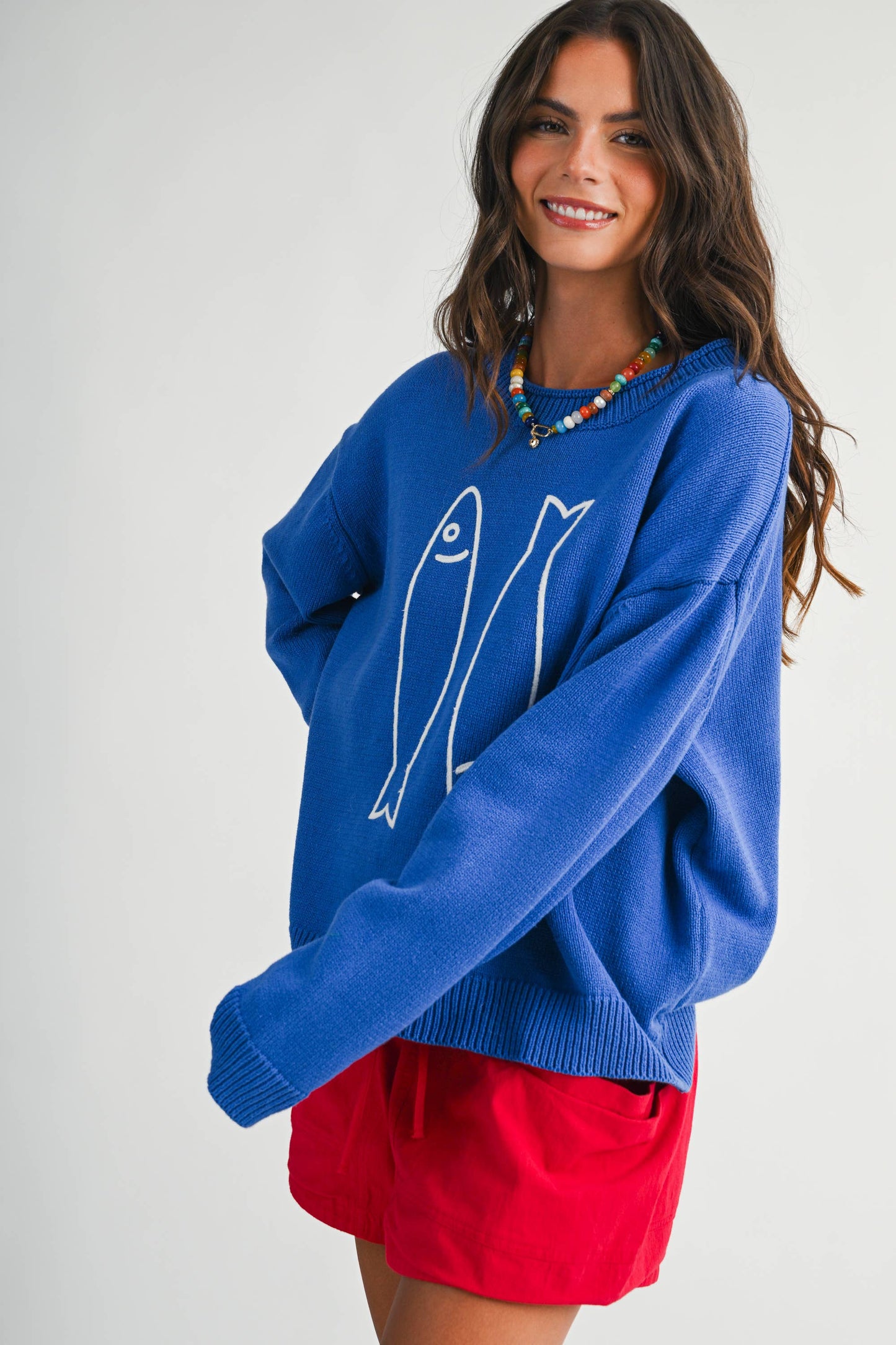 3434GK Oversized Graphic Knit Sweater