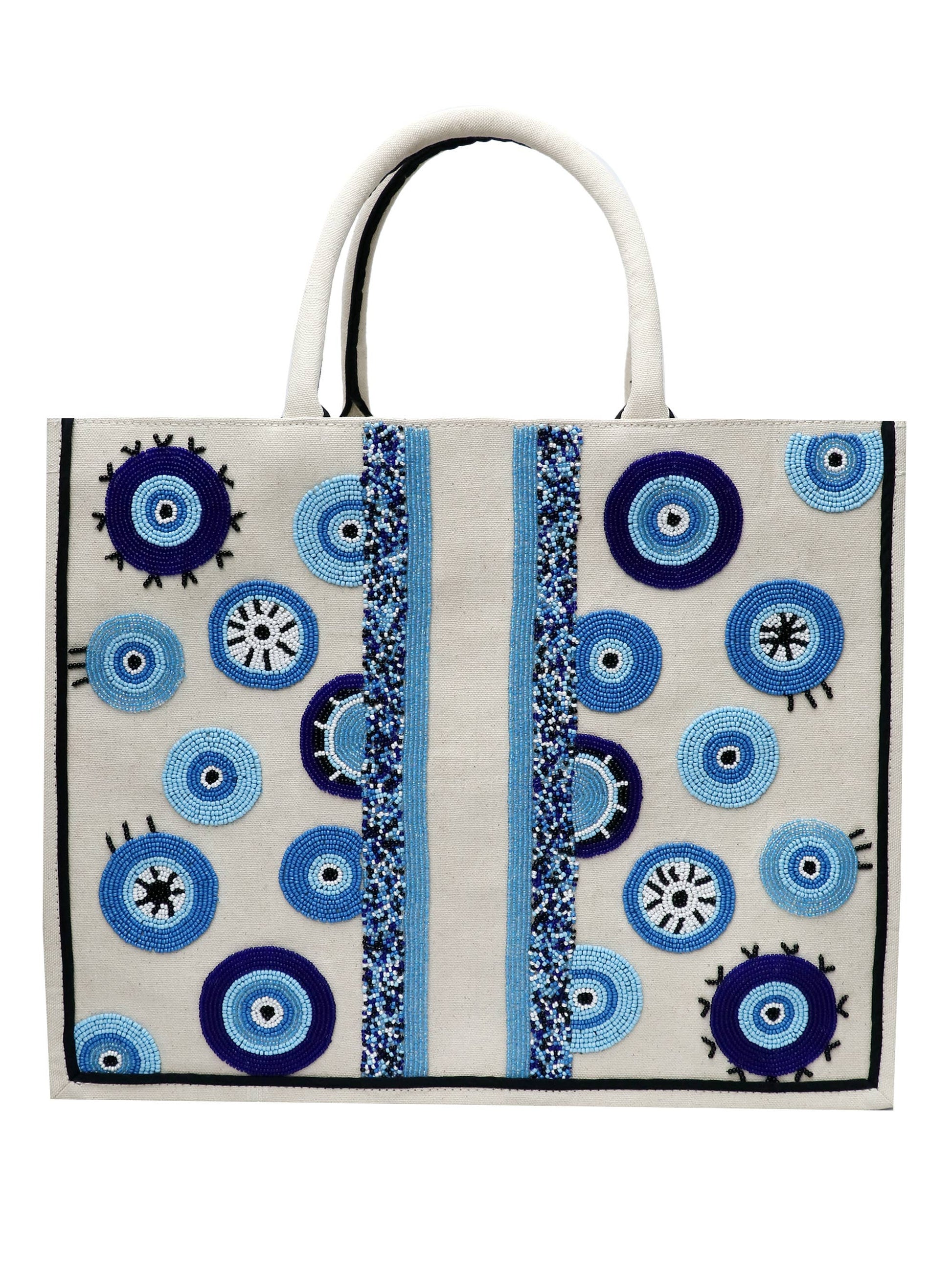 CD 5284 - Vertical pattern/Ivory/Blues - Luxe EQ