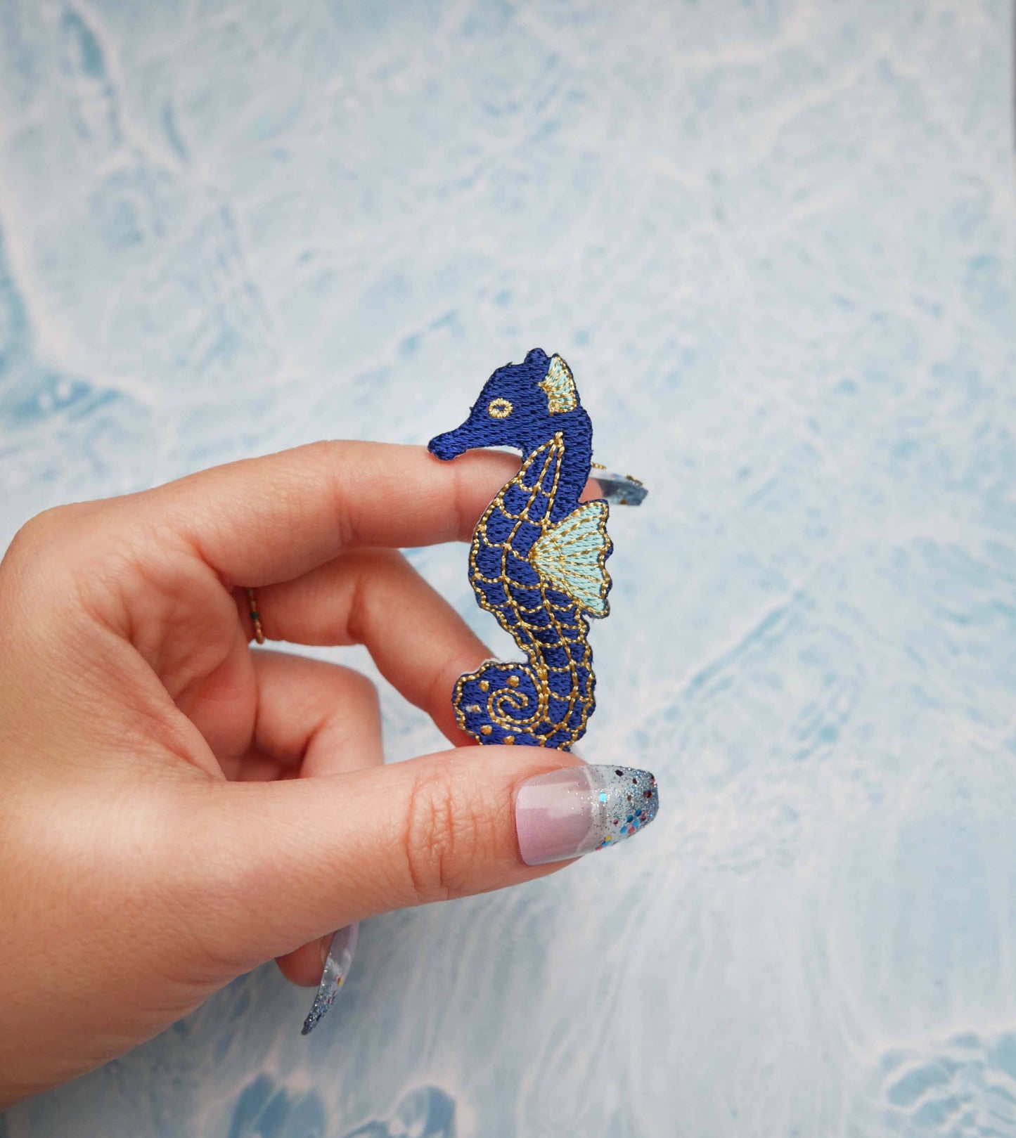 Iron-On Seahorse Patch