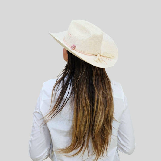 Giuliana Straw Cowboy Crown Hat - Luxe EQ