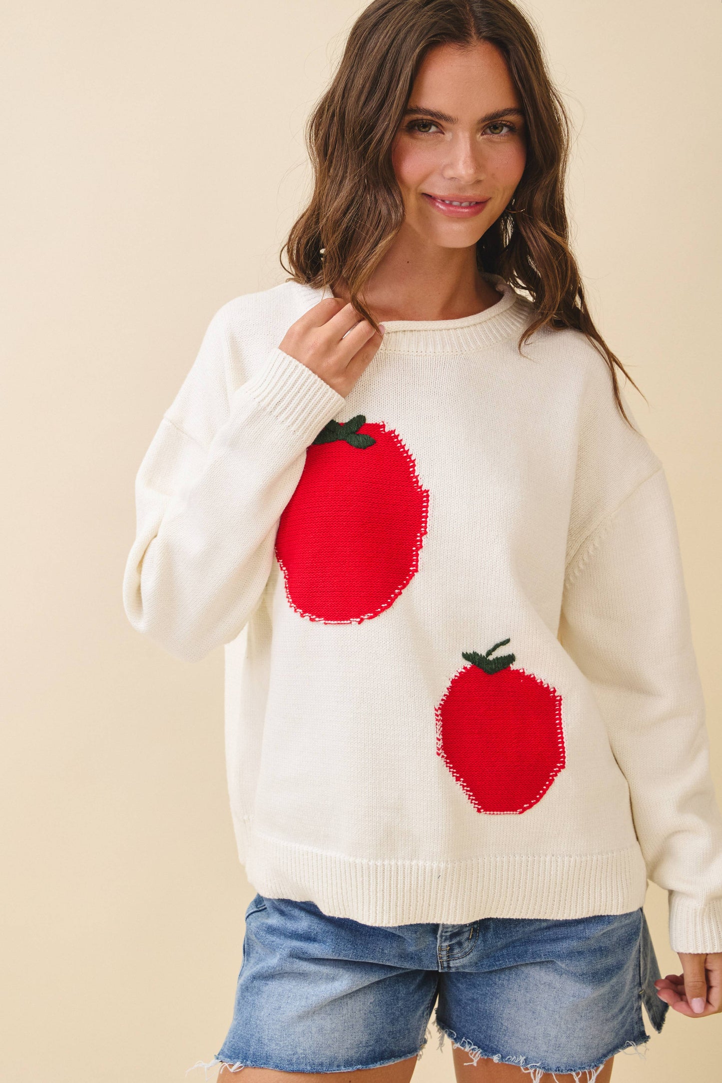 3434GK Oversized Graphic Knit Sweater