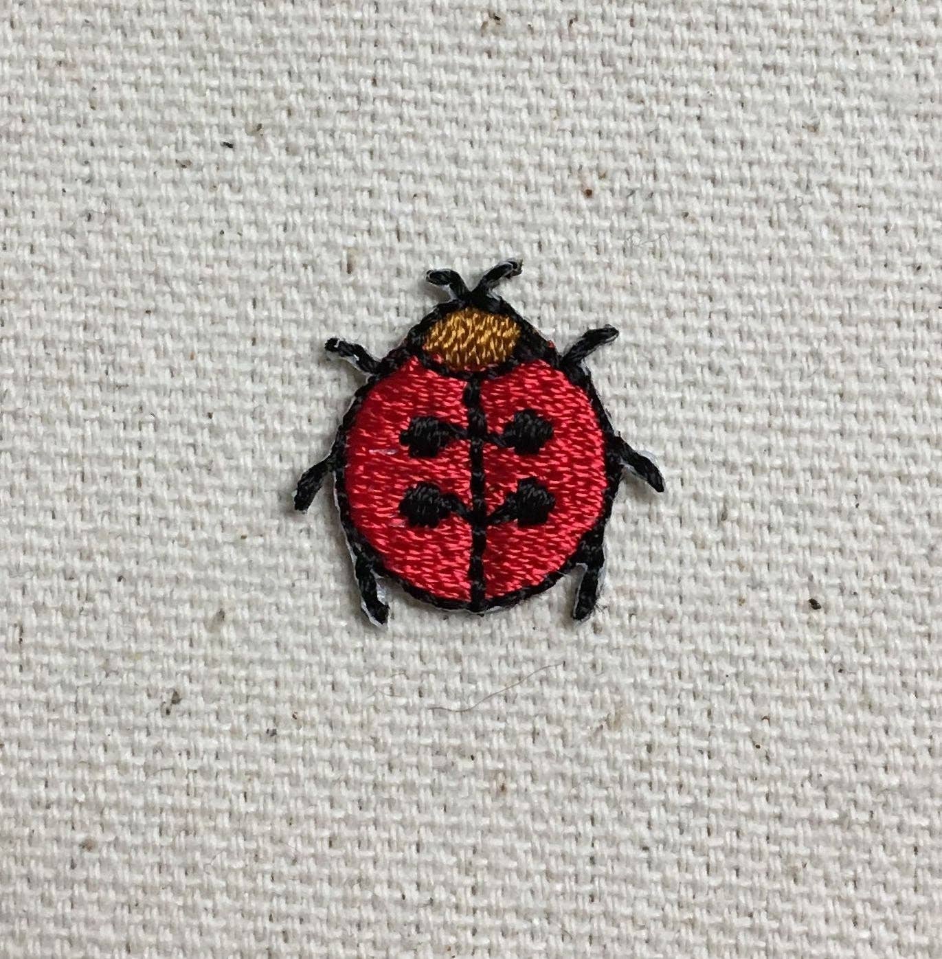 Set of 3, Mini Ladybug - Red/Black/Brown - Iron on Patch