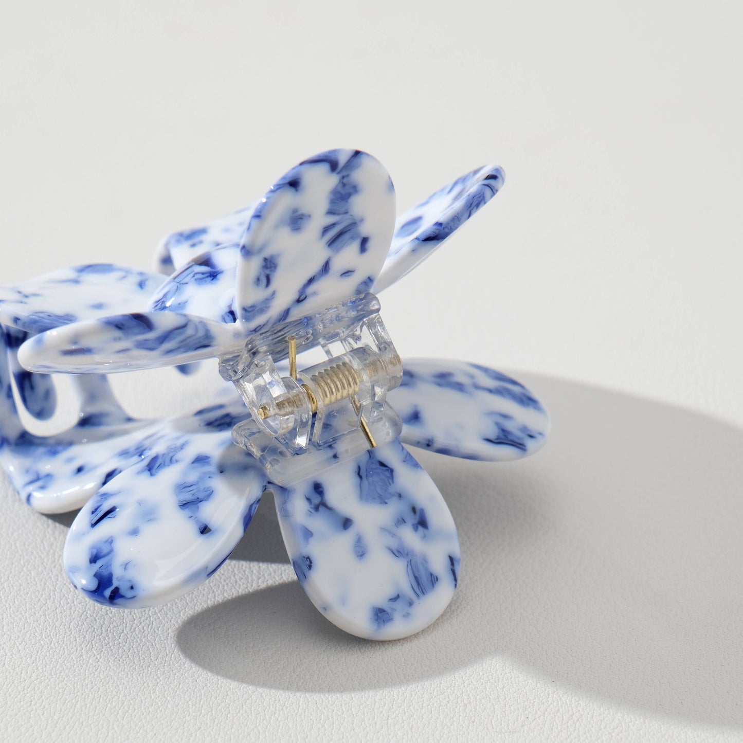 Jasmine Coastal Blue Flower Claw Clip - Medium
