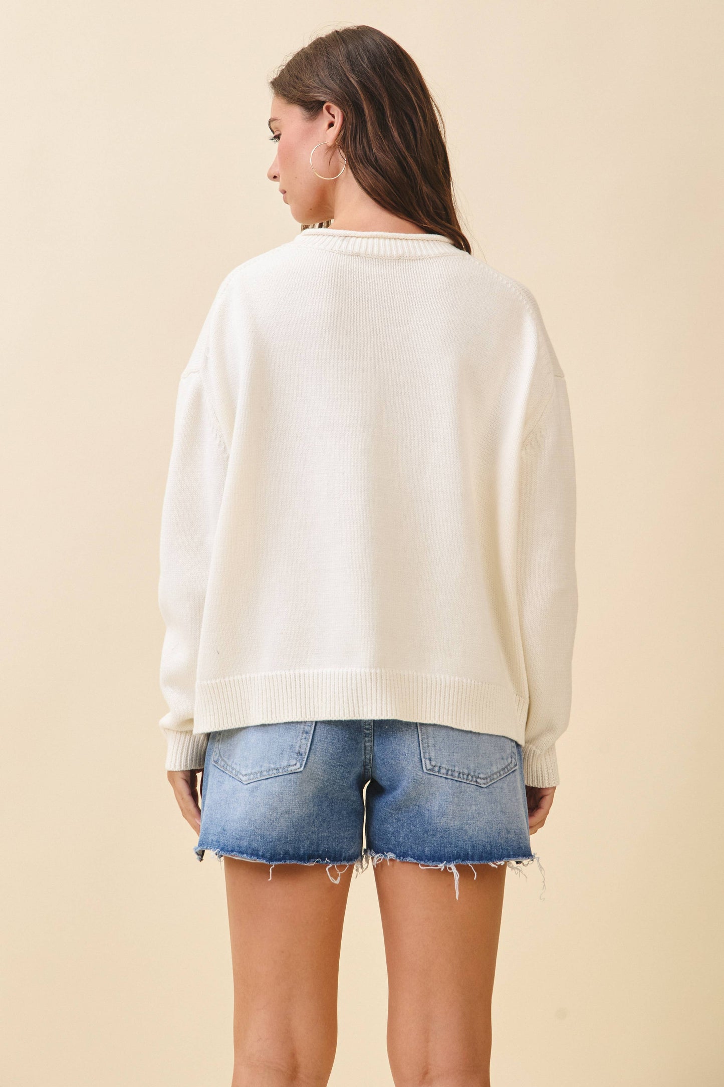 3434GK Oversized Graphic Knit Sweater