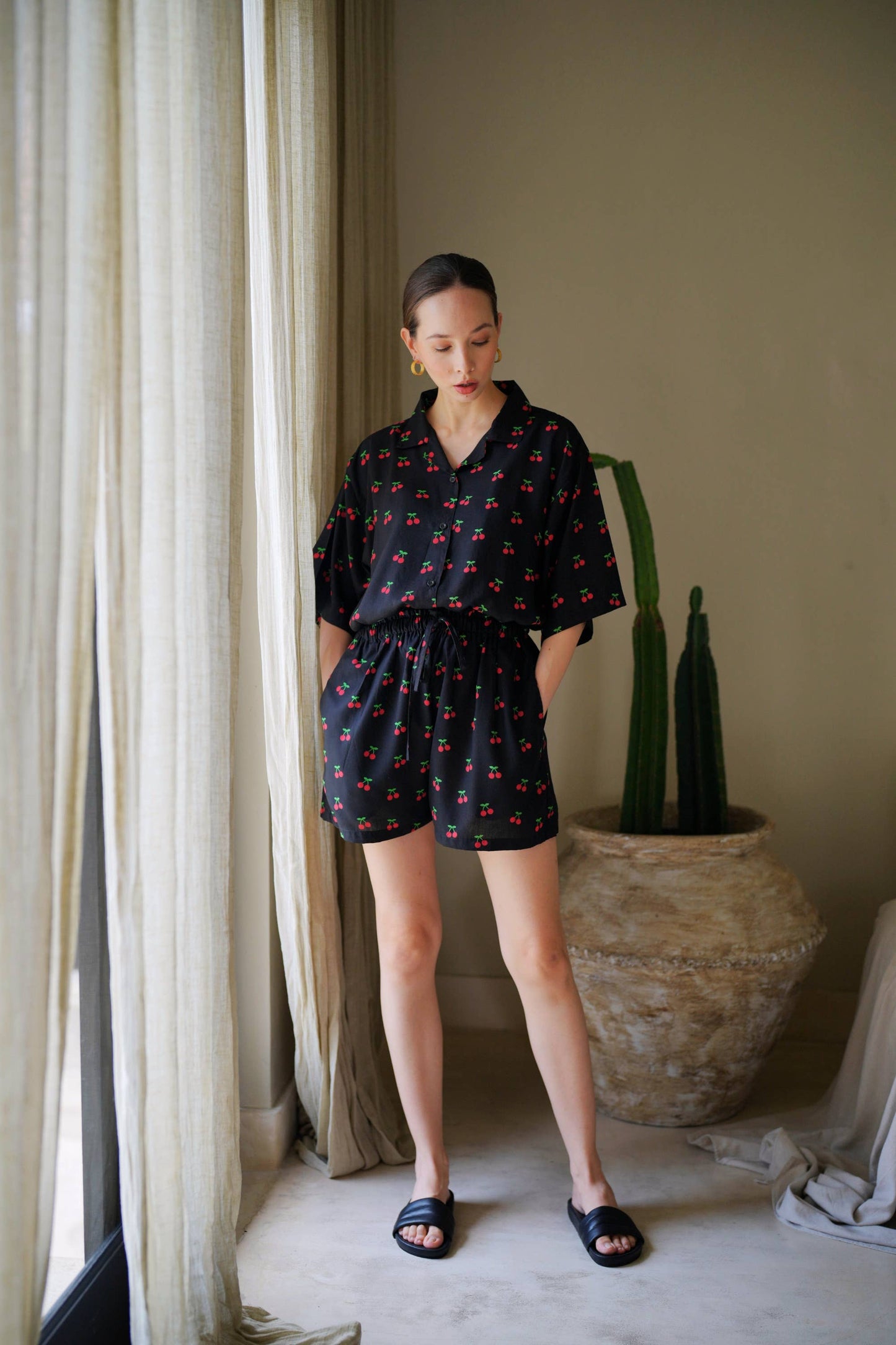 Cherry-Print Travel Matching Set - Luxe EQ