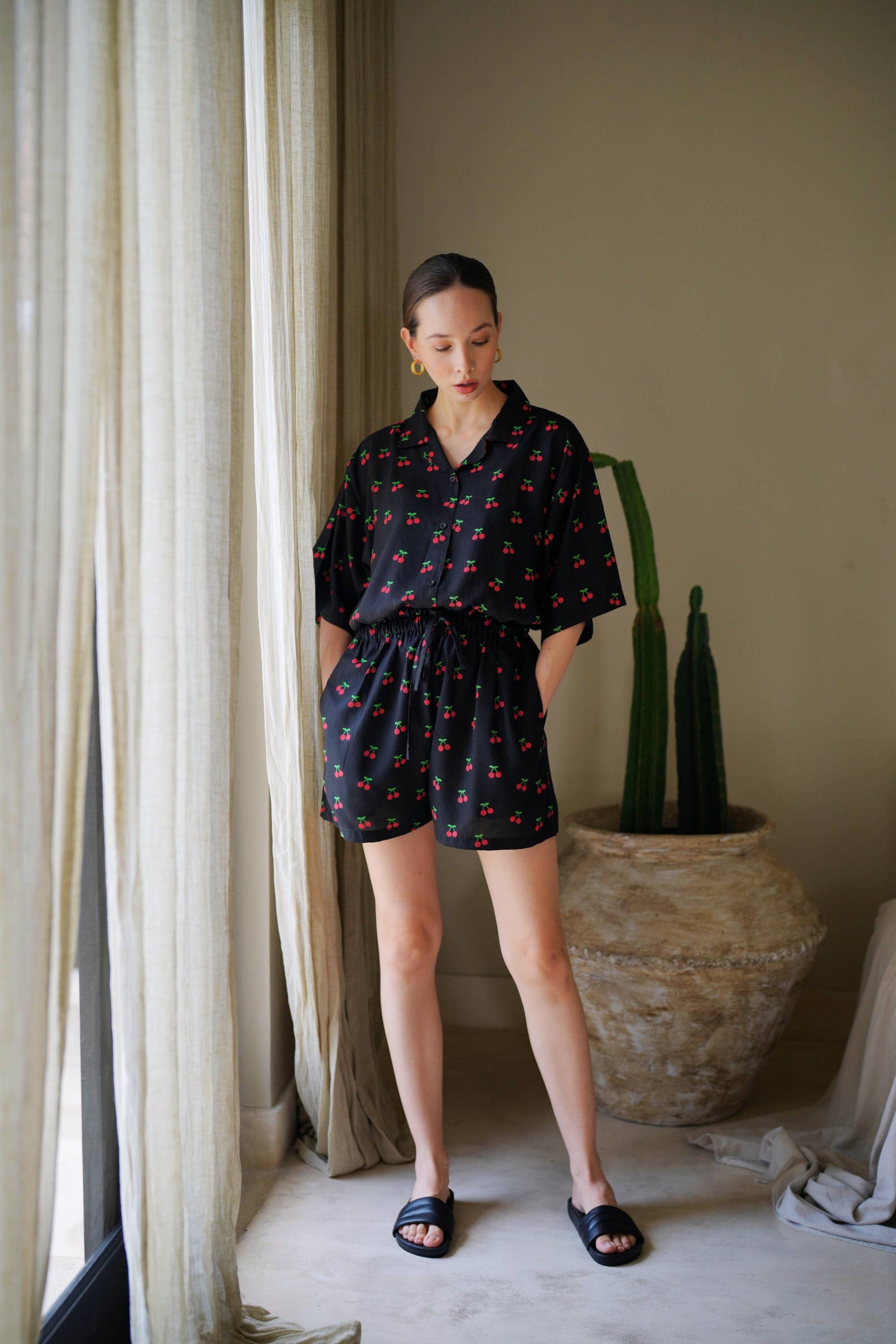 Cherry-Print Travel Matching Set - Luxe EQ