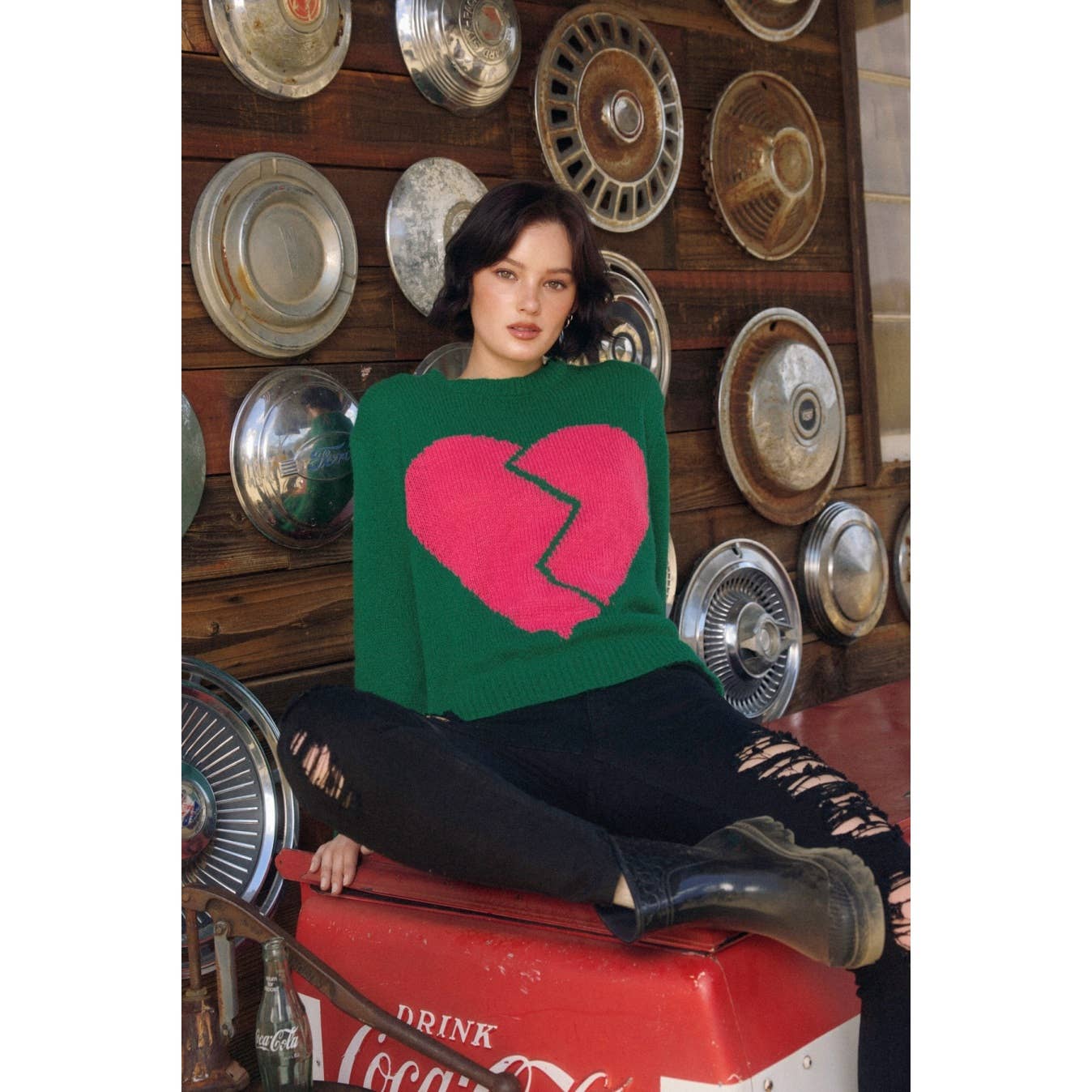 Broken Heart Relaxed Sweater - Luxe EQ