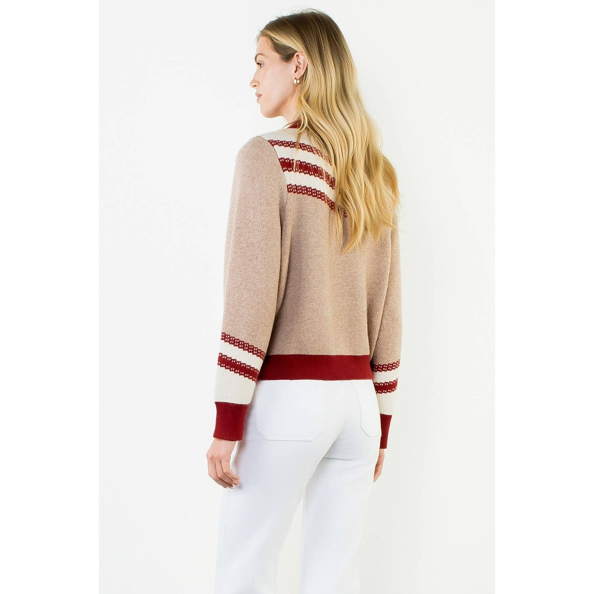 Zipper Front Horse Print Cardigan - Luxe EQ