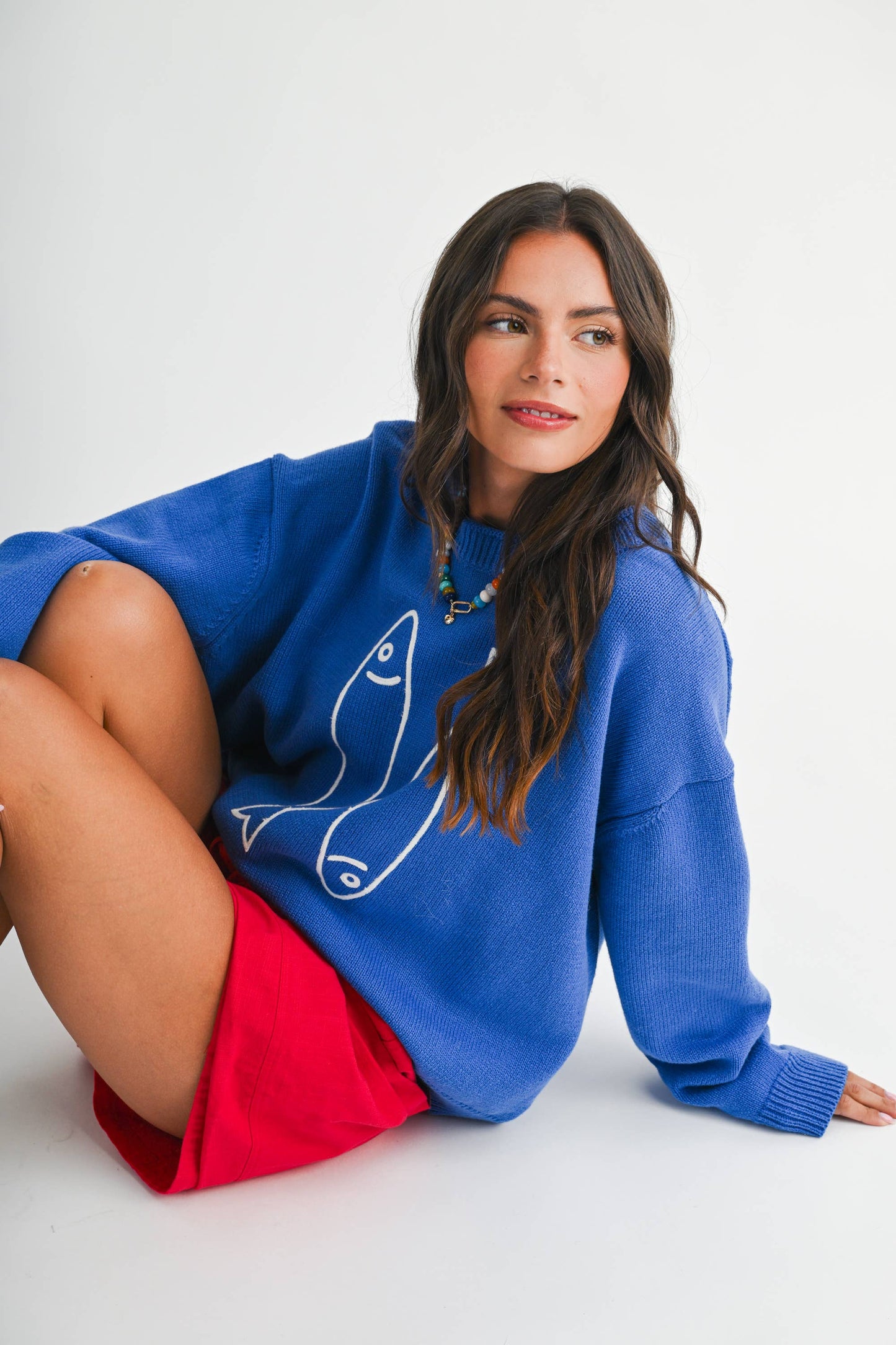 3434GK Oversized Graphic Knit Sweater