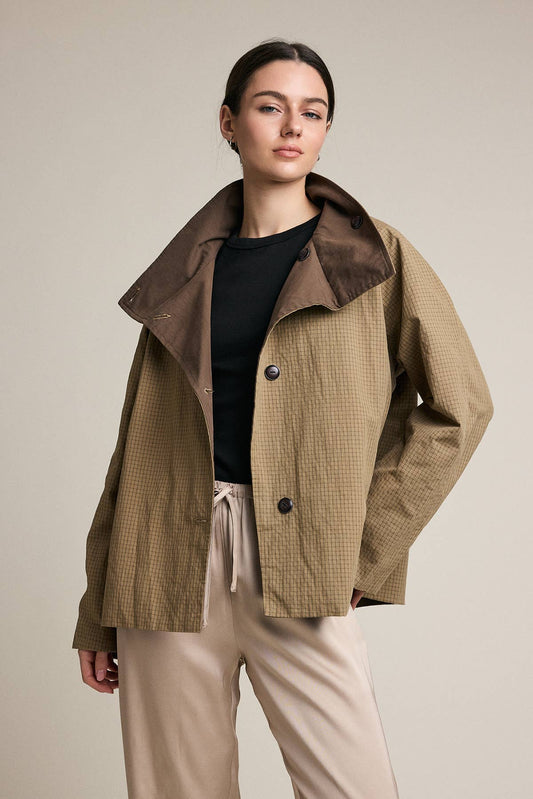 Reversible Plaid Button Jacket - RJ1153 - Luxe EQ