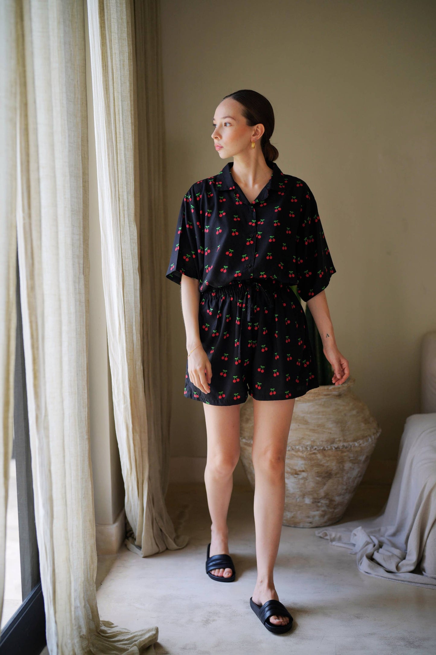 Cherry-Print Travel Matching Set - Luxe EQ