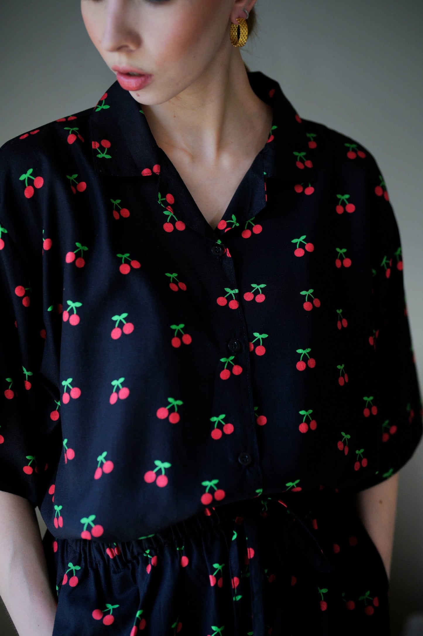 Cherry-Print Travel Matching Set - Luxe EQ