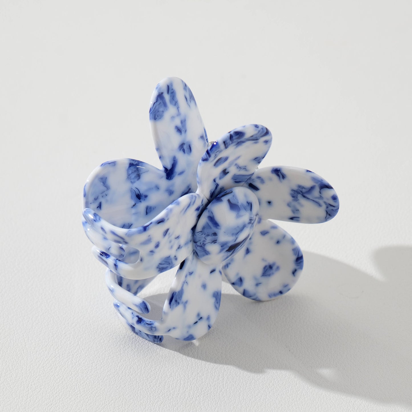 Jasmine Coastal Blue Flower Claw Clip - Medium