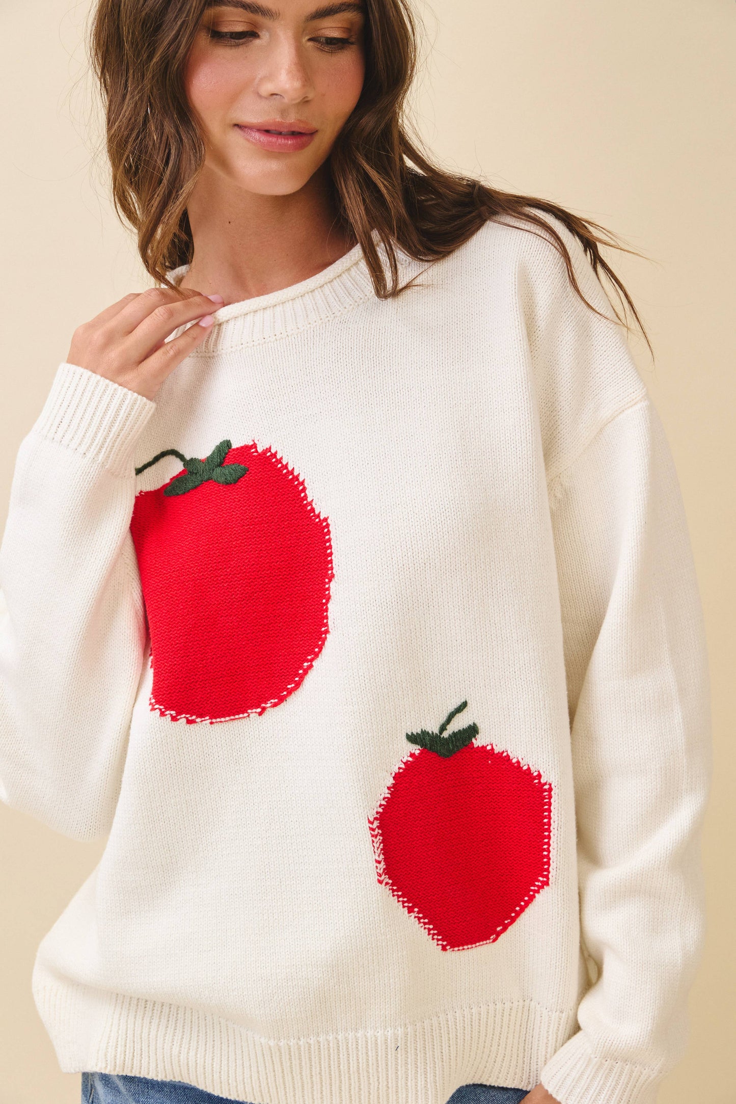 3434GK Oversized Graphic Knit Sweater