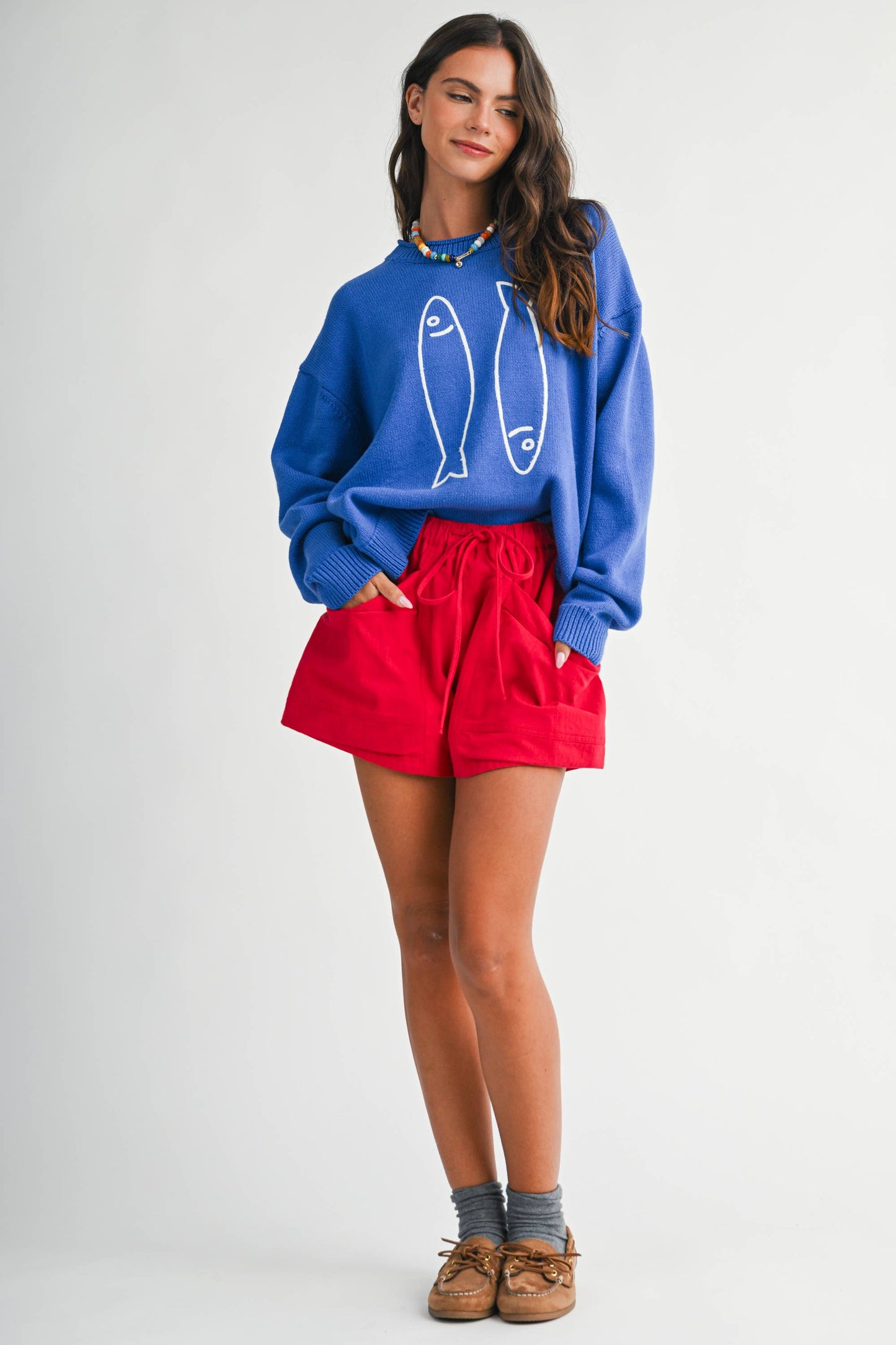 3434GK Oversized Graphic Knit Sweater