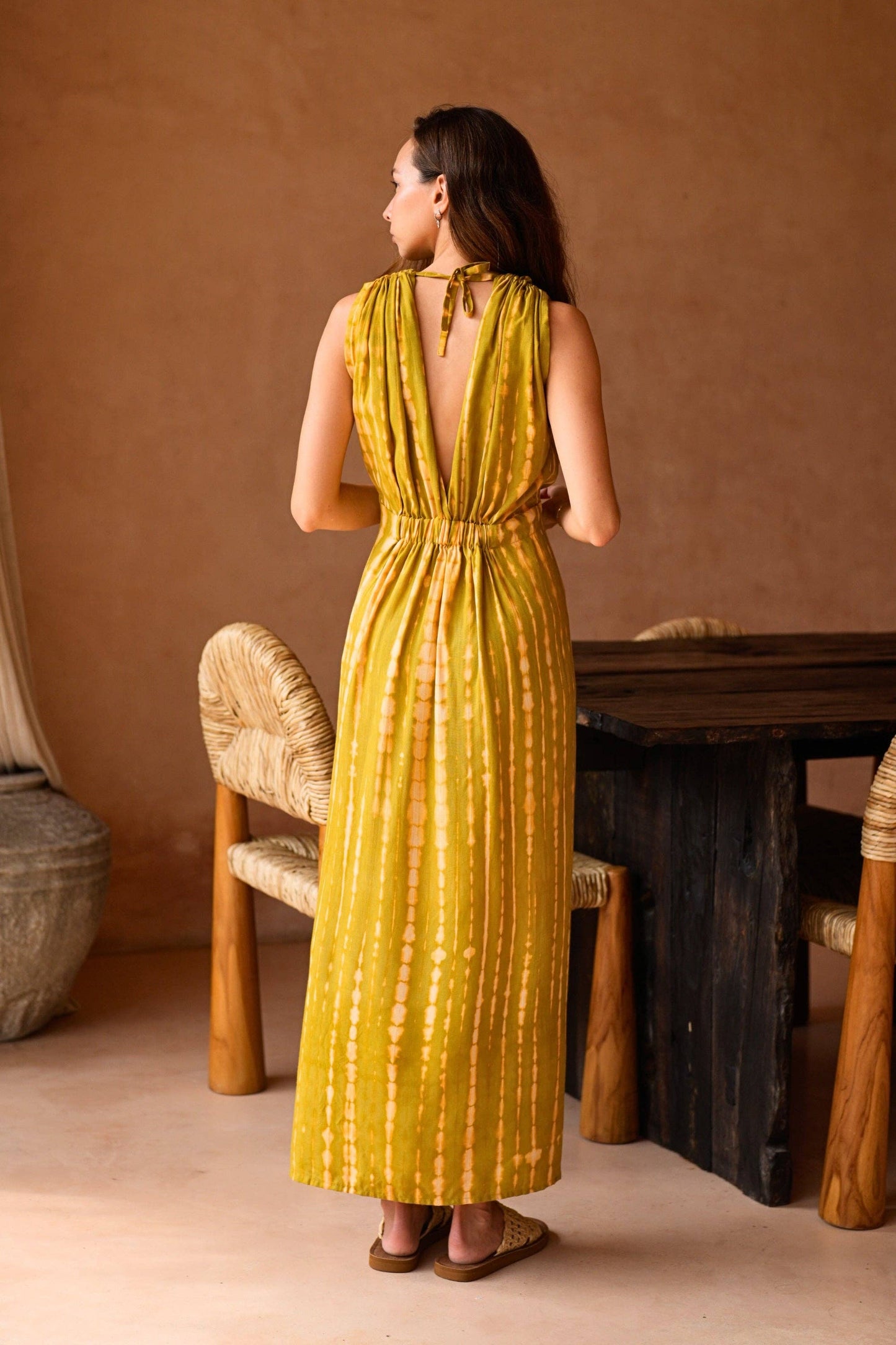 Clara Maxi Slip Dress in Lemongrass - Luxe EQ