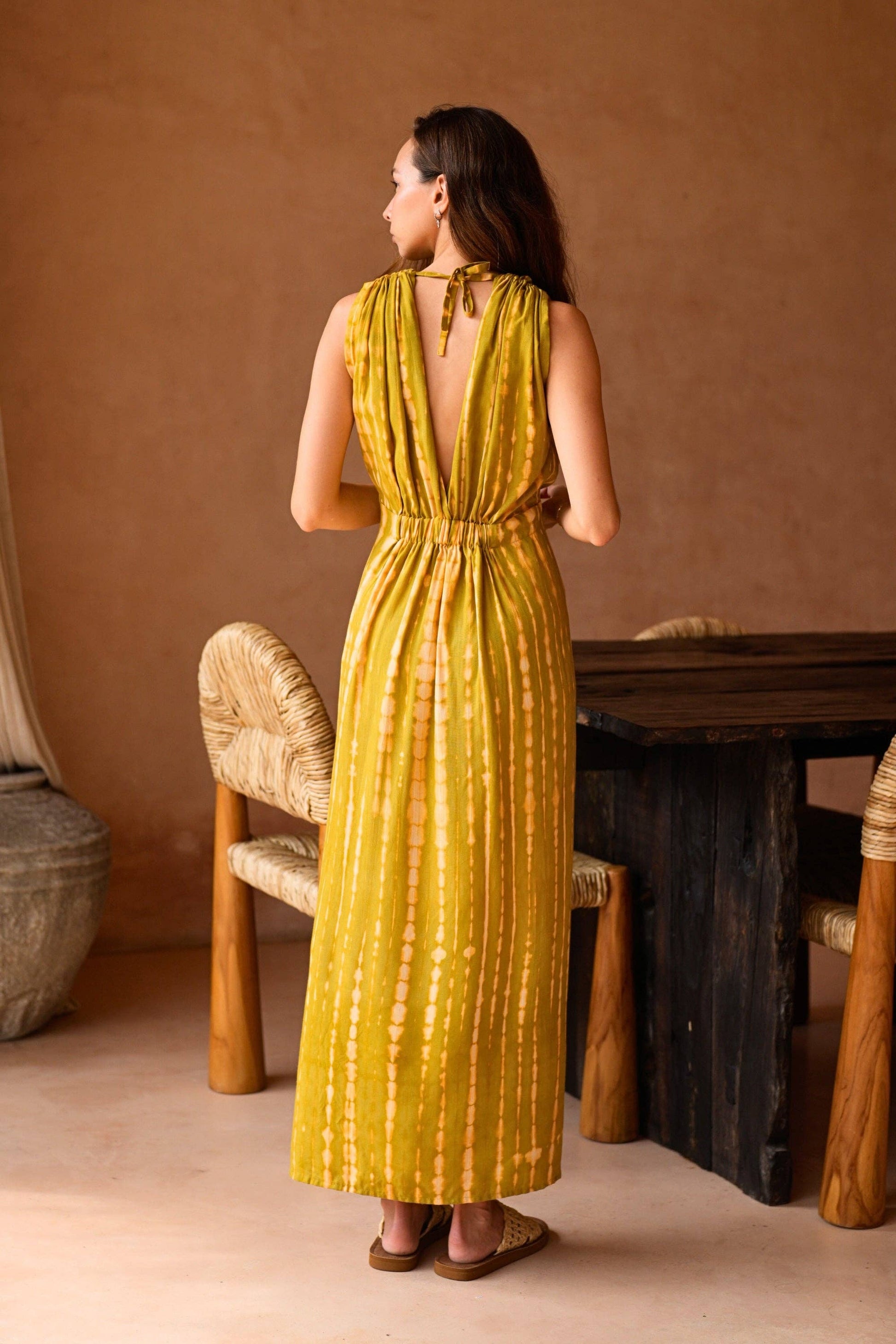 Clara Maxi Slip Dress in Lemongrass - Luxe EQ
