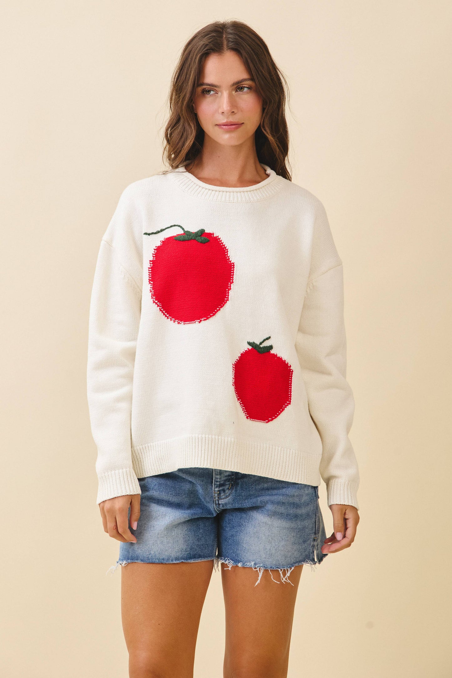3434GK Oversized Graphic Knit Sweater