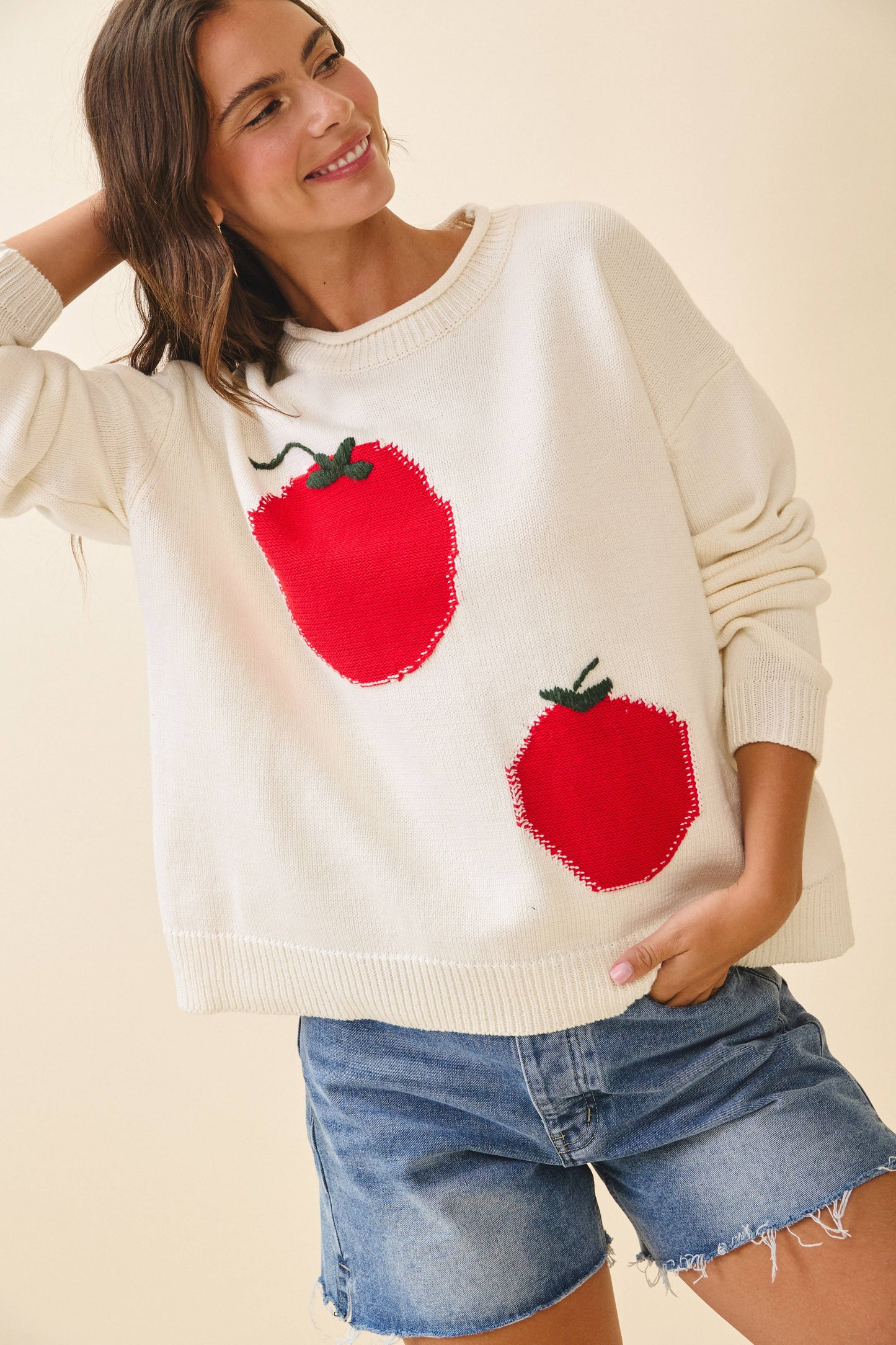 3434GK Oversized Graphic Knit Sweater