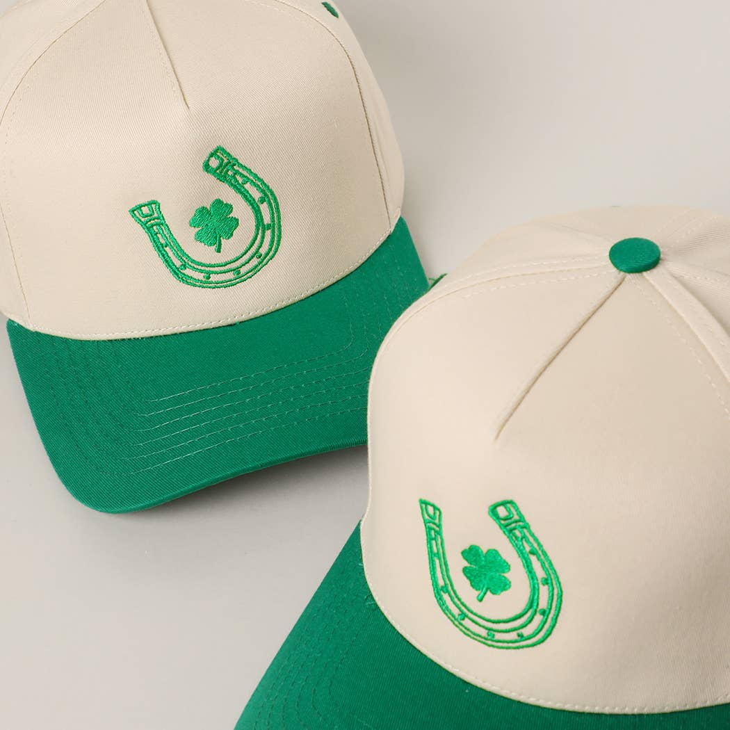 Horseshoe Clover Luck Embroidery Trucker Hat - Luxe EQ