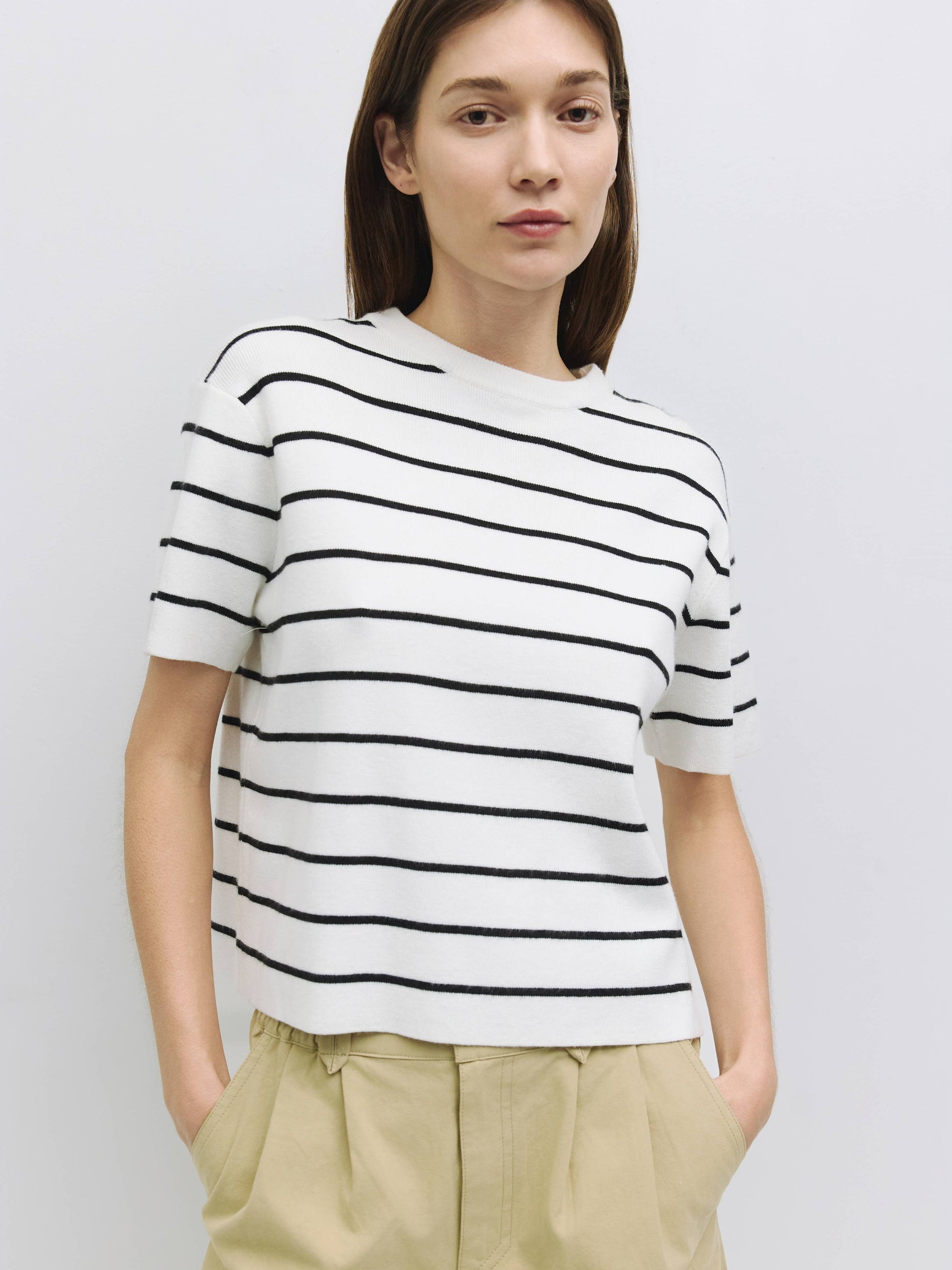 The Sade Top | Striped Boxy T-Shirt - Luxe EQ