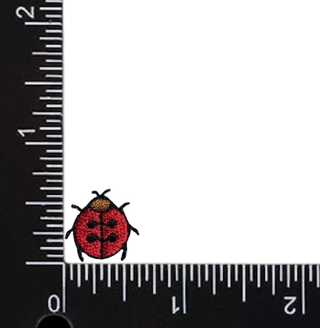 Set of 3, Mini Ladybug - Red/Black/Brown - Iron on Patch