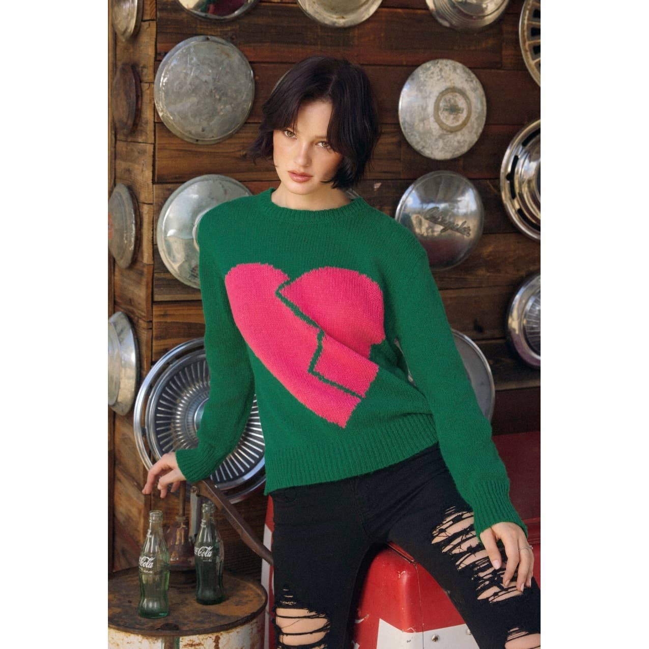 Broken Heart Relaxed Sweater - Luxe EQ