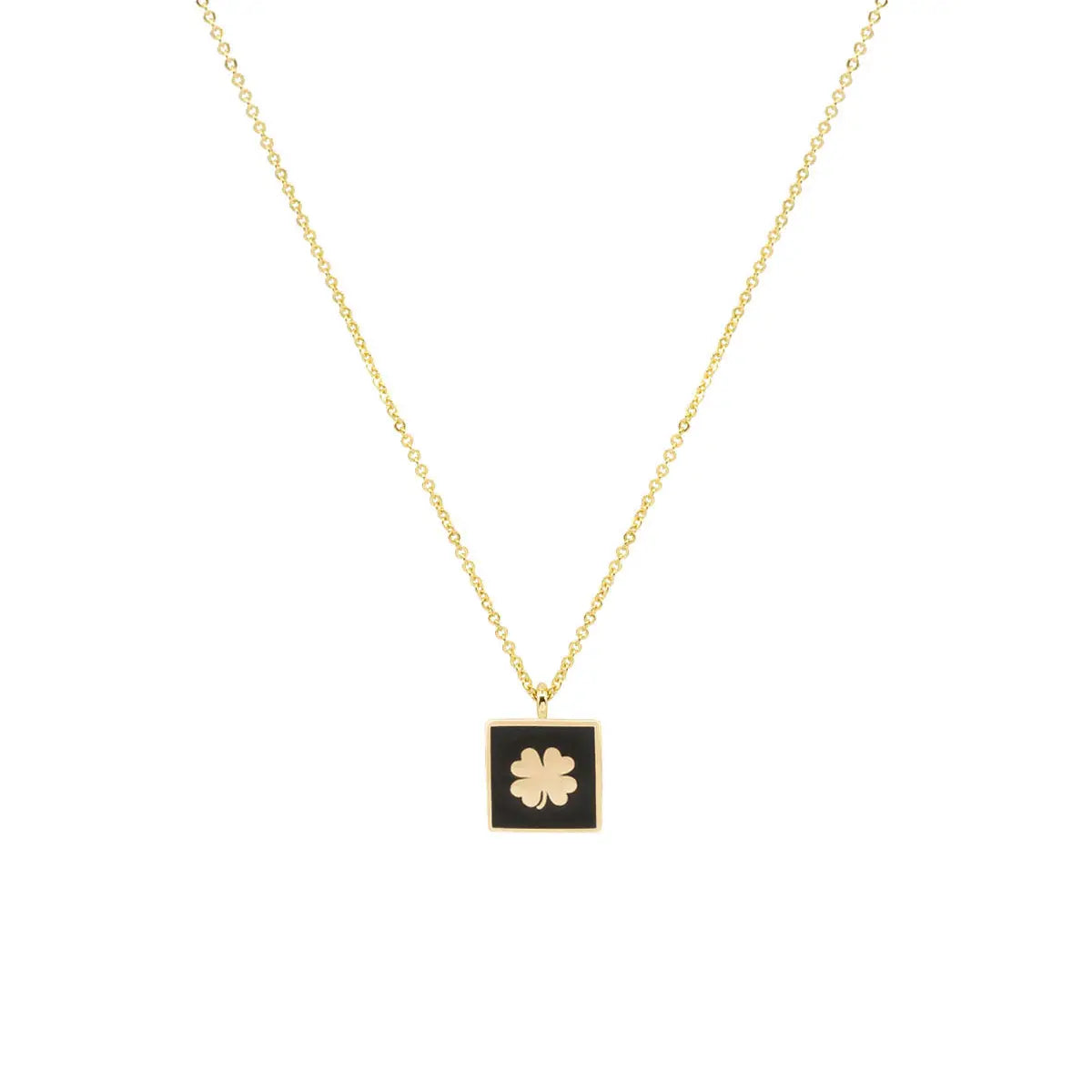 Atelier Petites Pierres Black Lucky Clover Necklace - Luxe EQ