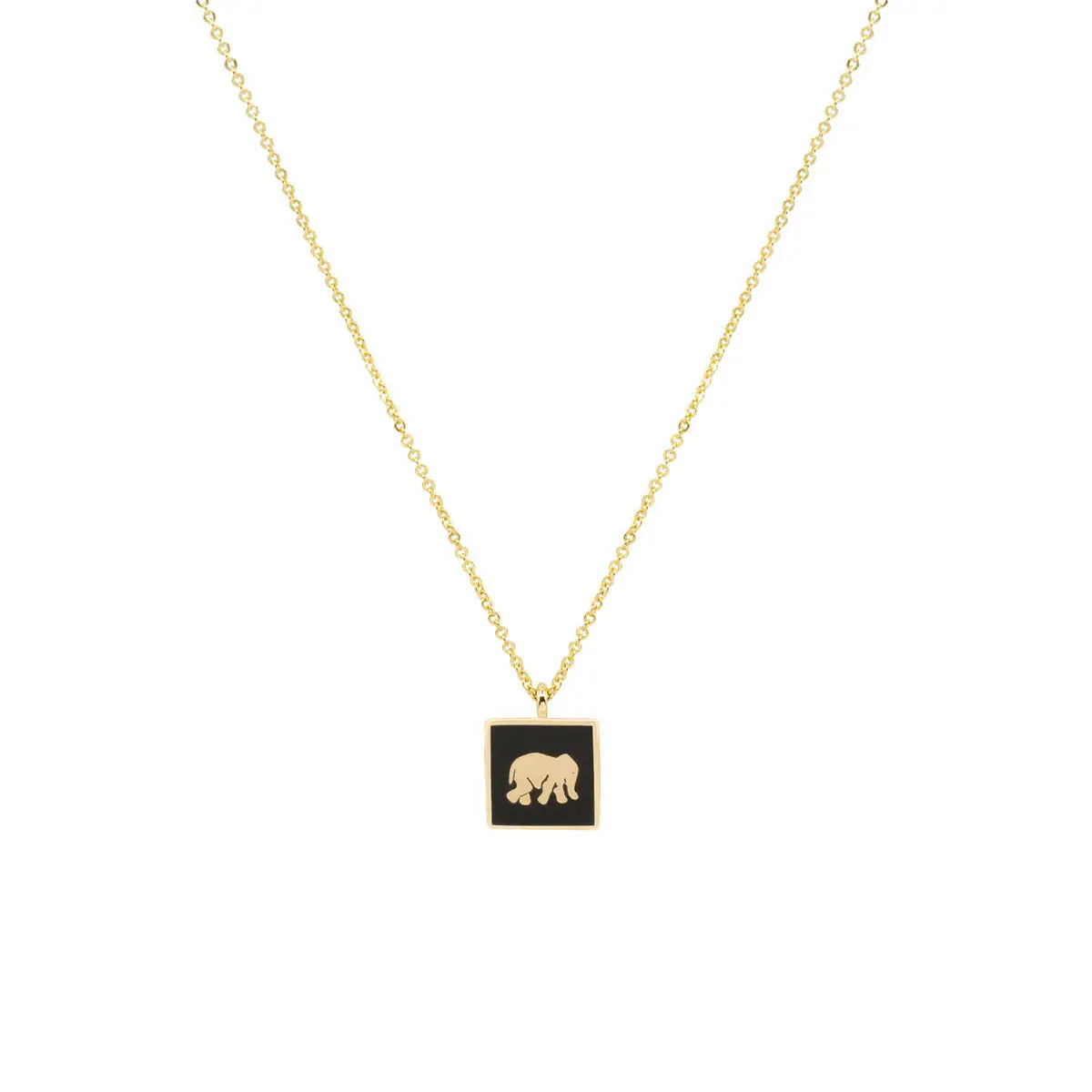 Atelier Petites Pierres Black Lucky ELEPHANT Necklace - Luxe EQ