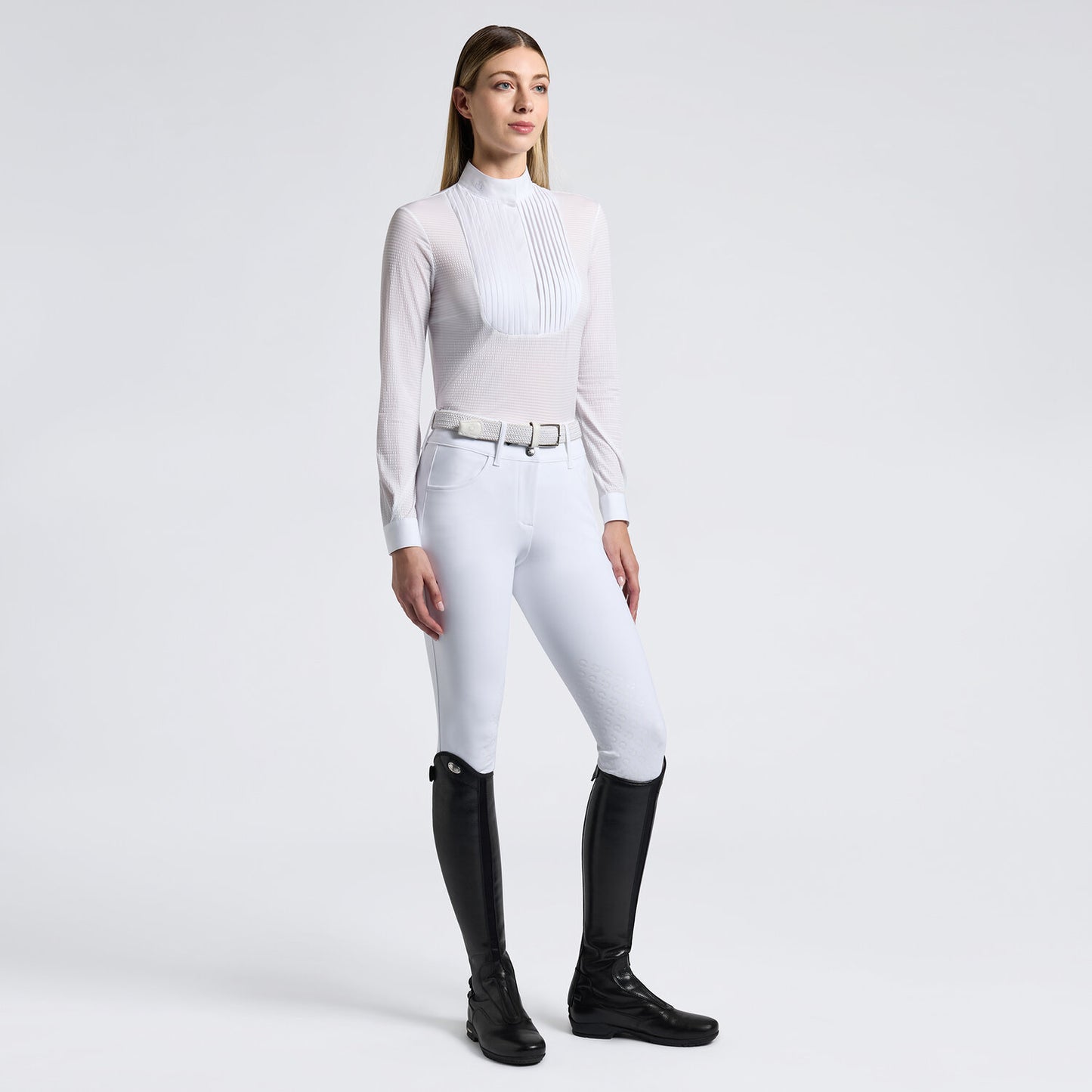 Cavalleria Toscana CAD273 Women's Pleated Bib Competition Shirt - Luxe EQ