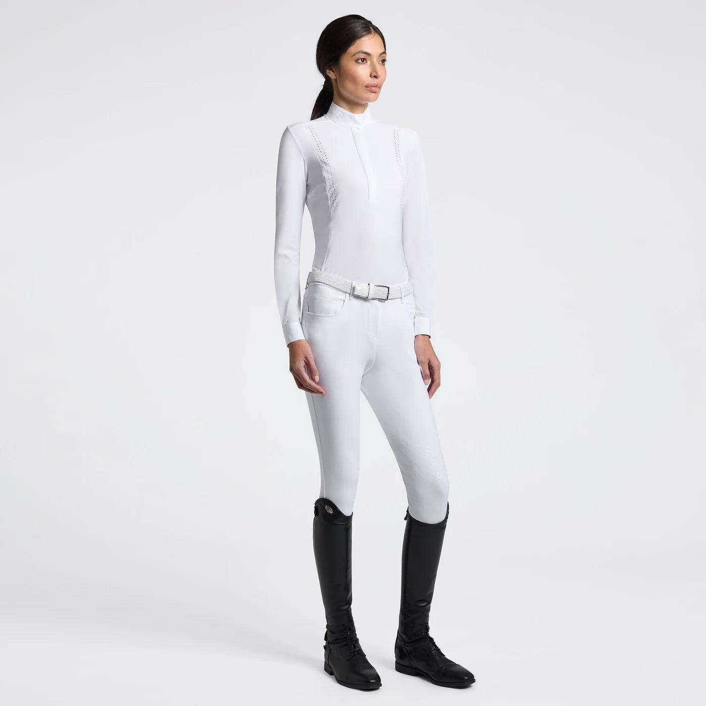 CAVALLERIA TOSCANA CAD279 WOMEN'S LONG SLEEVE PERFORATED JERSEY
