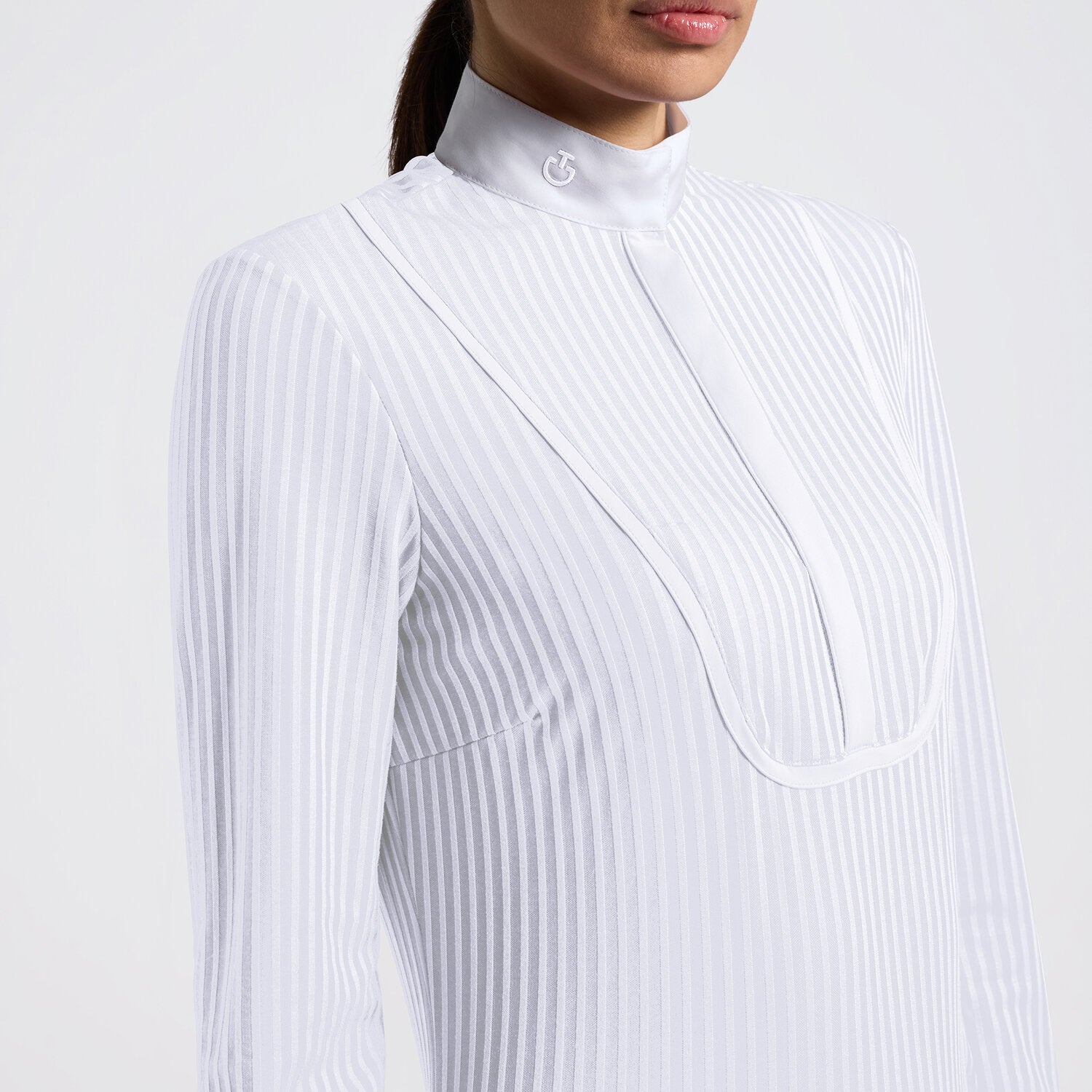 Cavalleria Toscana CAD280_PA098 WOMEN’S LONG SLEEVE COMPETITION SHIRT WITH STRIPED PATTERN - Luxe EQ