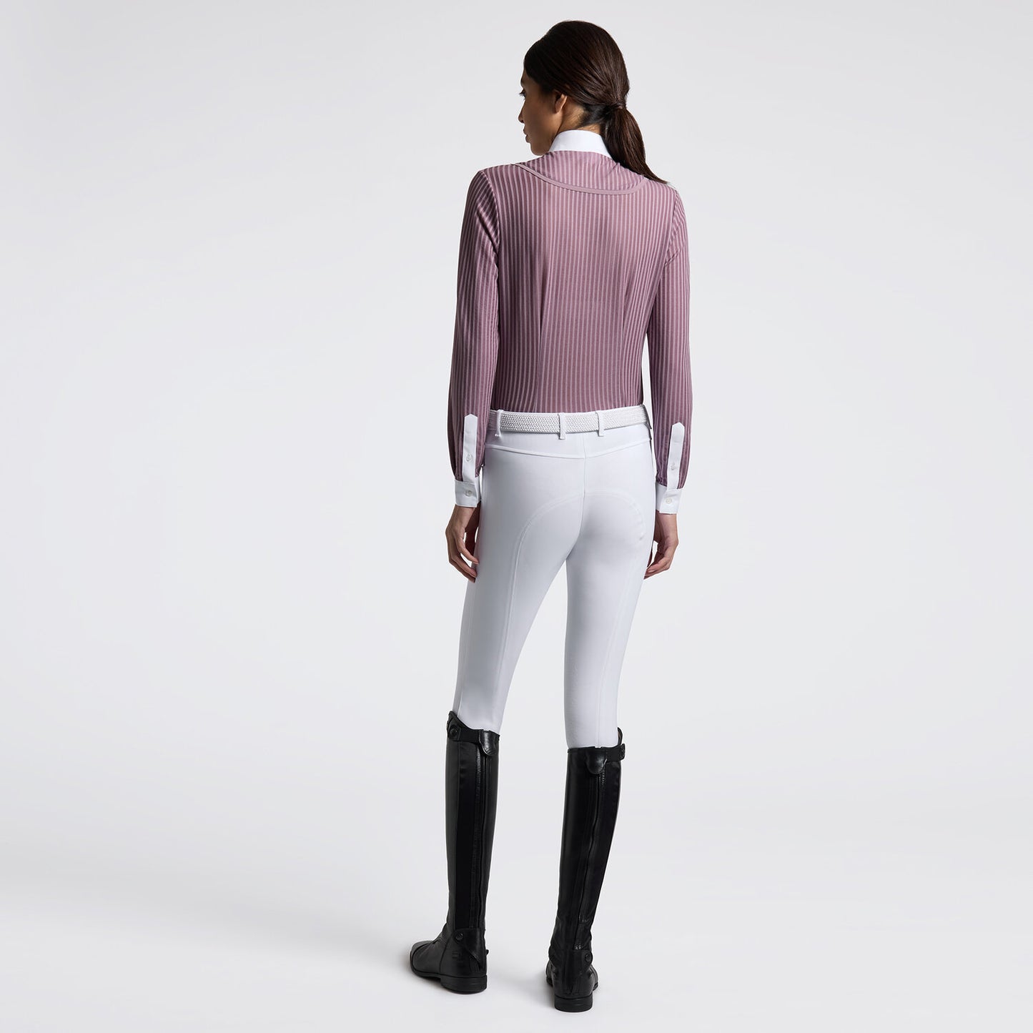 Cavalleria Toscana CAD280_PA098 WOMEN’S LONG SLEEVE COMPETITION SHIRT WITH STRIPED PATTERN