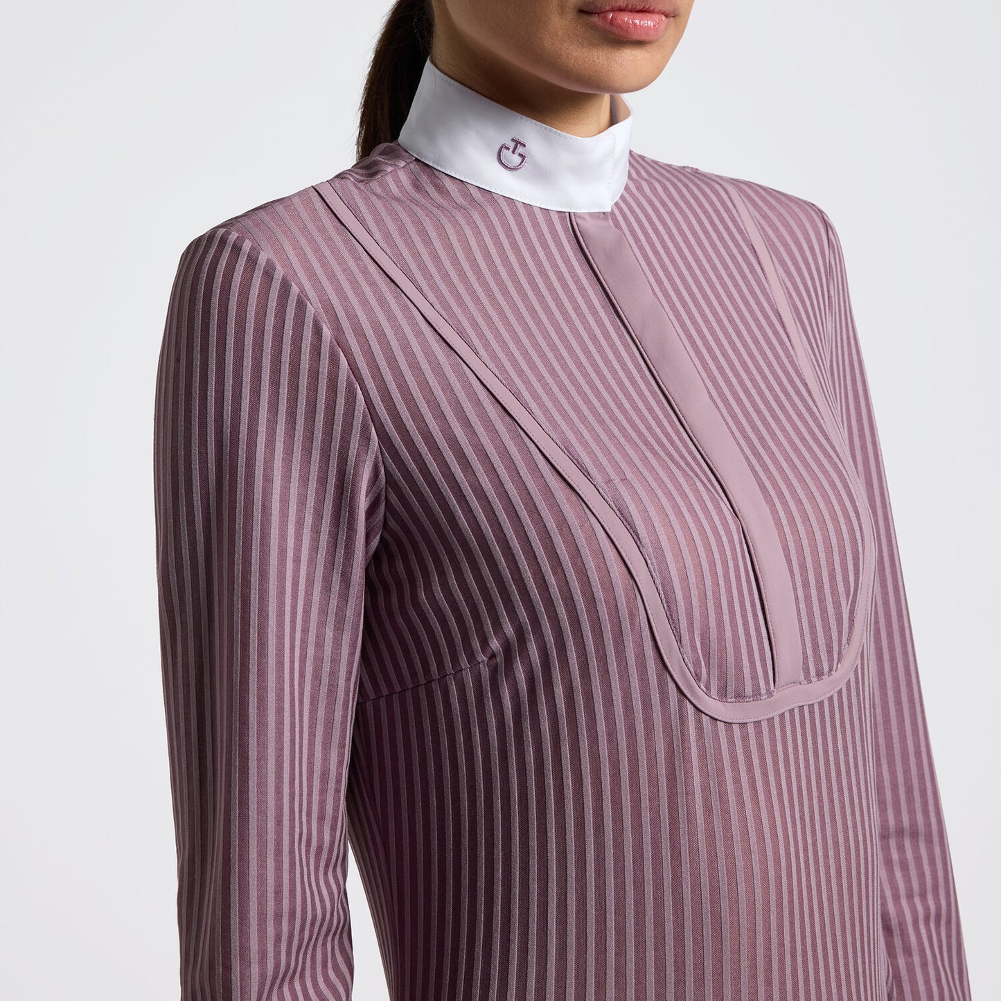 Cavalleria Toscana CAD280_PA098 WOMEN’S LONG SLEEVE COMPETITION SHIRT WITH STRIPED PATTERN