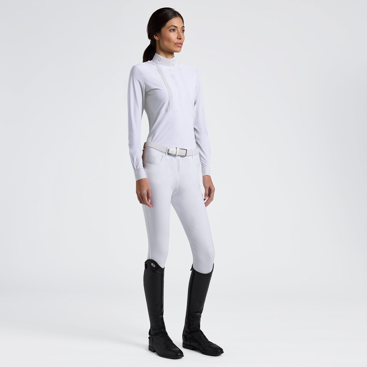 Cavalleria Toscana CAD281_JE233 WOMEN’S LONG SLEEVE BIB COMPETITION SHIRT WITH HEAT-SEALED DETAILS