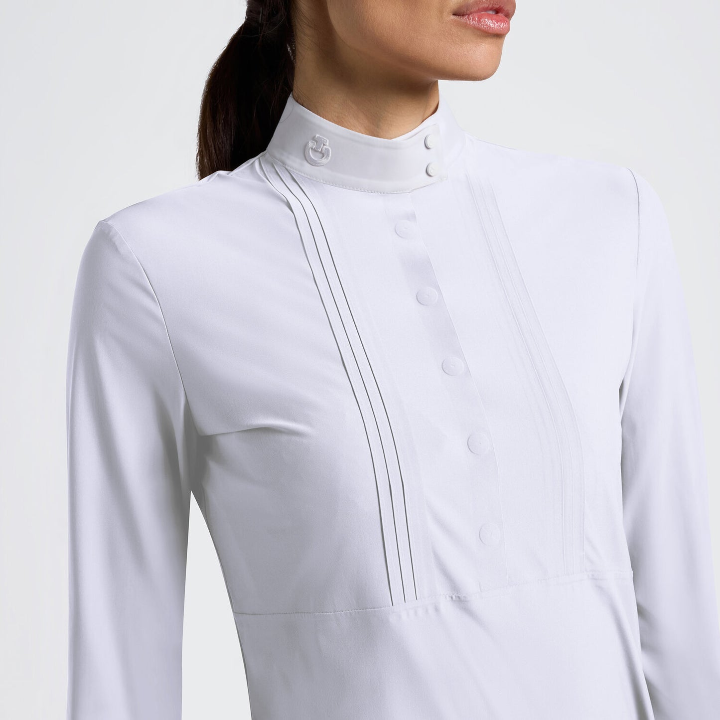 Cavalleria Toscana CAD281_JE233 WOMEN’S LONG SLEEVE BIB COMPETITION SHIRT WITH HEAT-SEALED DETAILS