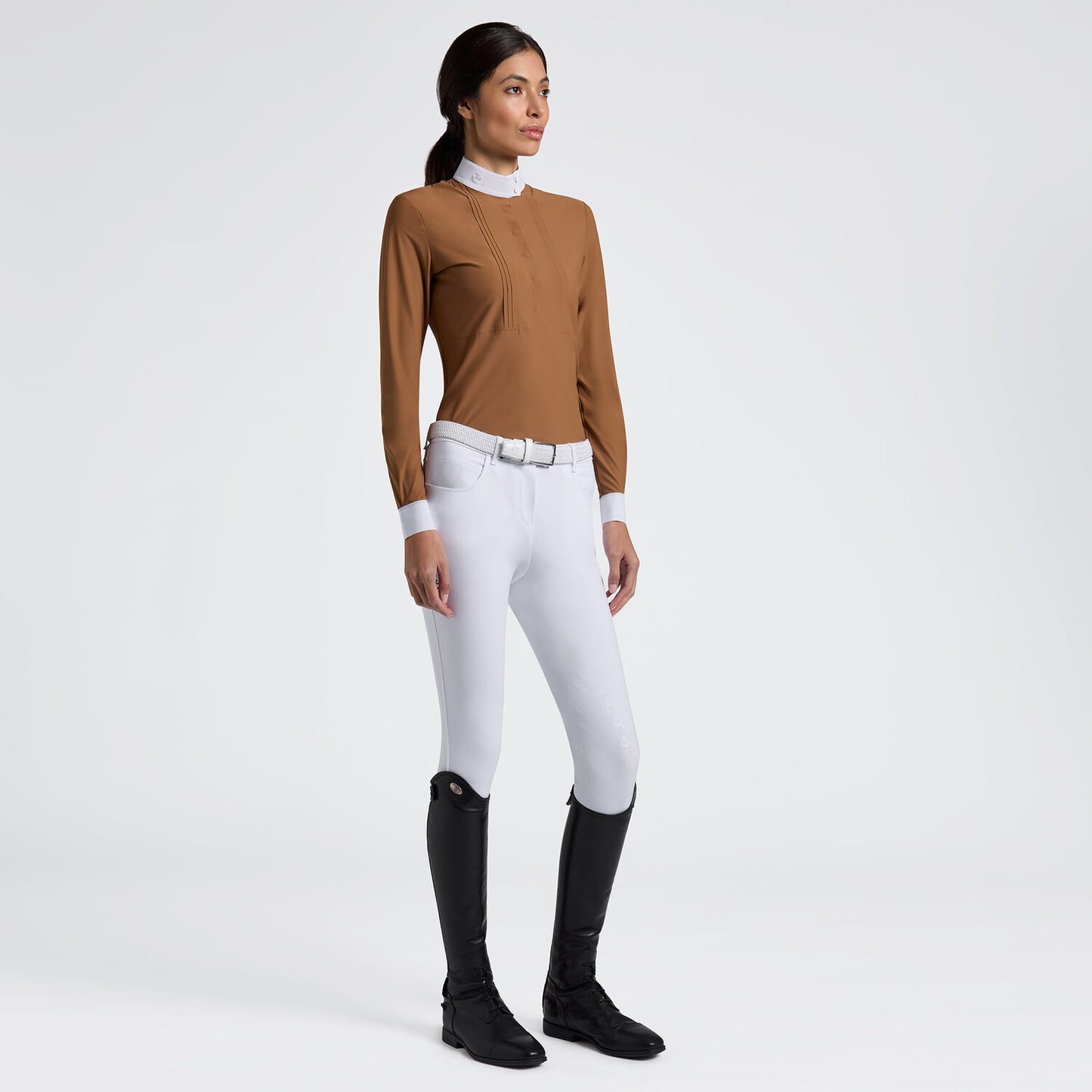 Cavalleria Toscana CAD281_JE233 WOMEN’S LONG SLEEVE BIB COMPETITION SHIRT WITH HEAT-SEALED DETAILS