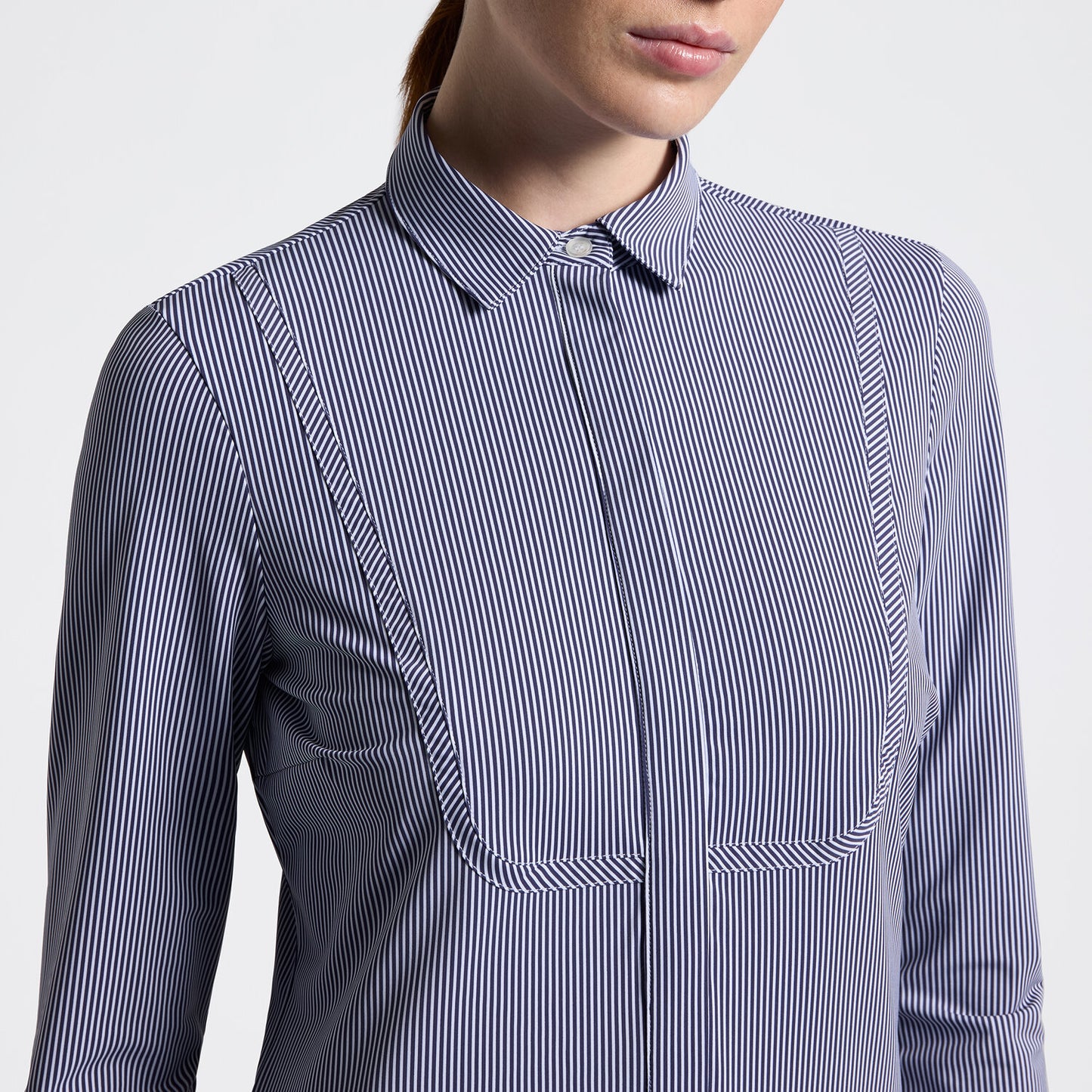 CAVALLERIA TOSCANA CAD288 WOMEN'S LONG SLEEVE SHOW SHIRT WITH VERTICAL STRIPES
