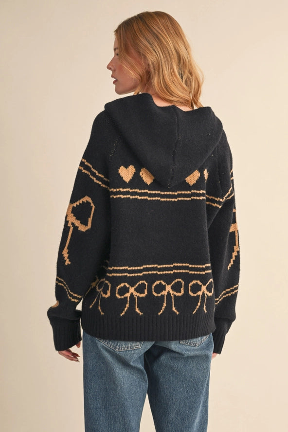 &Merci Dachshund Knit Cardigan with Hood