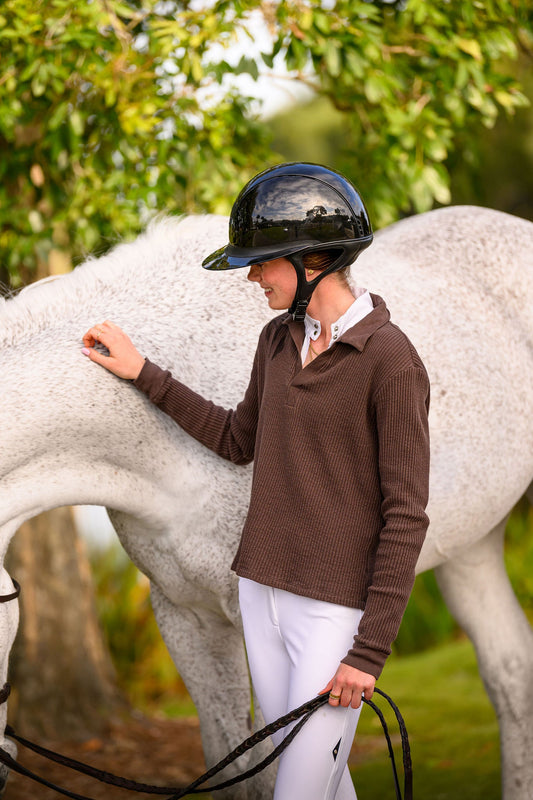 Euphoric Equestrian Coco Waffle Polo - Luxe EQ