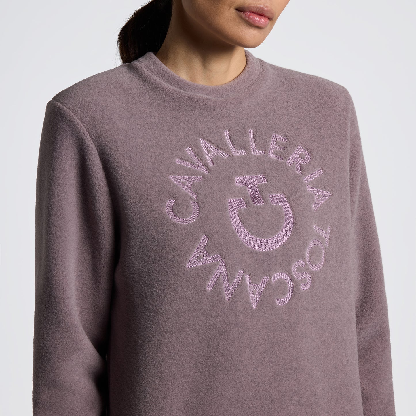 Cavalleria Toscana FED134_PA091 WOMEN'S FLEECE CREW NECK SWEATSHIRT - Luxe EQ