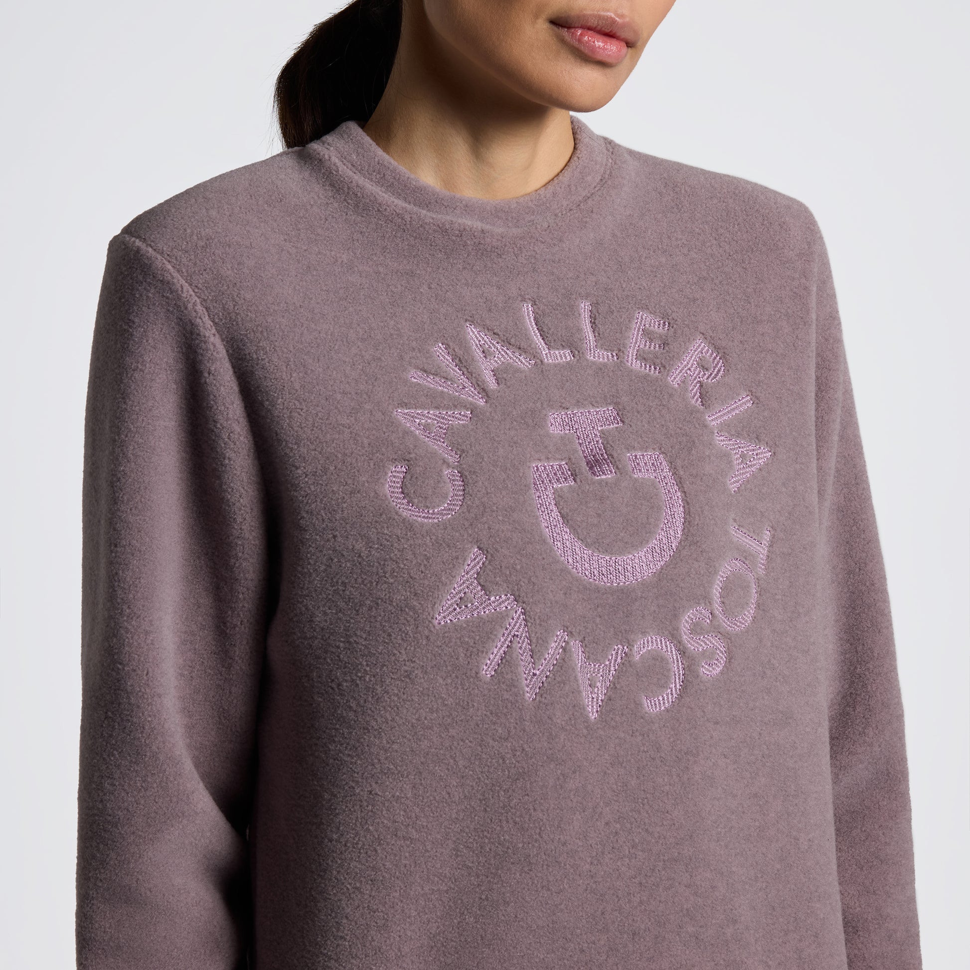 Cavalleria Toscana FED134_PA091 WOMEN'S FLEECE CREW NECK SWEATSHIRT - Luxe EQ