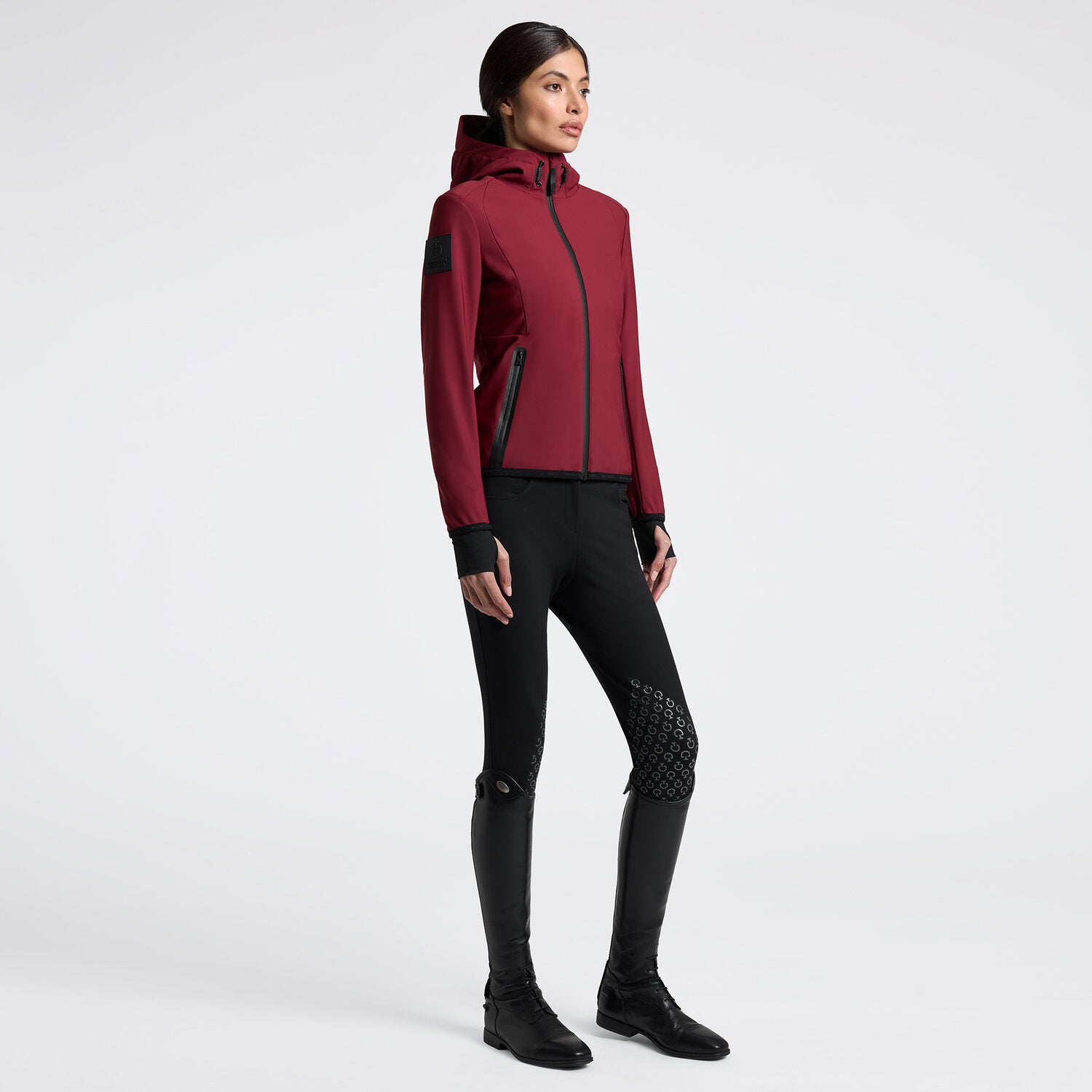 CAVALLERIA TOSCANA GID313_JV039 WOMEN'S THERMAL SOFTSHELL JACKET WITH HOOD - Luxe EQ