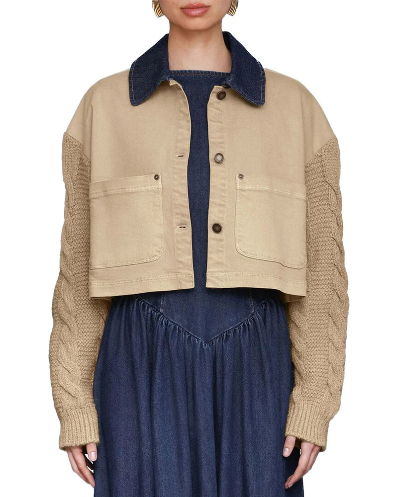 Avec Les Filles Mixed Media Chore Jacket