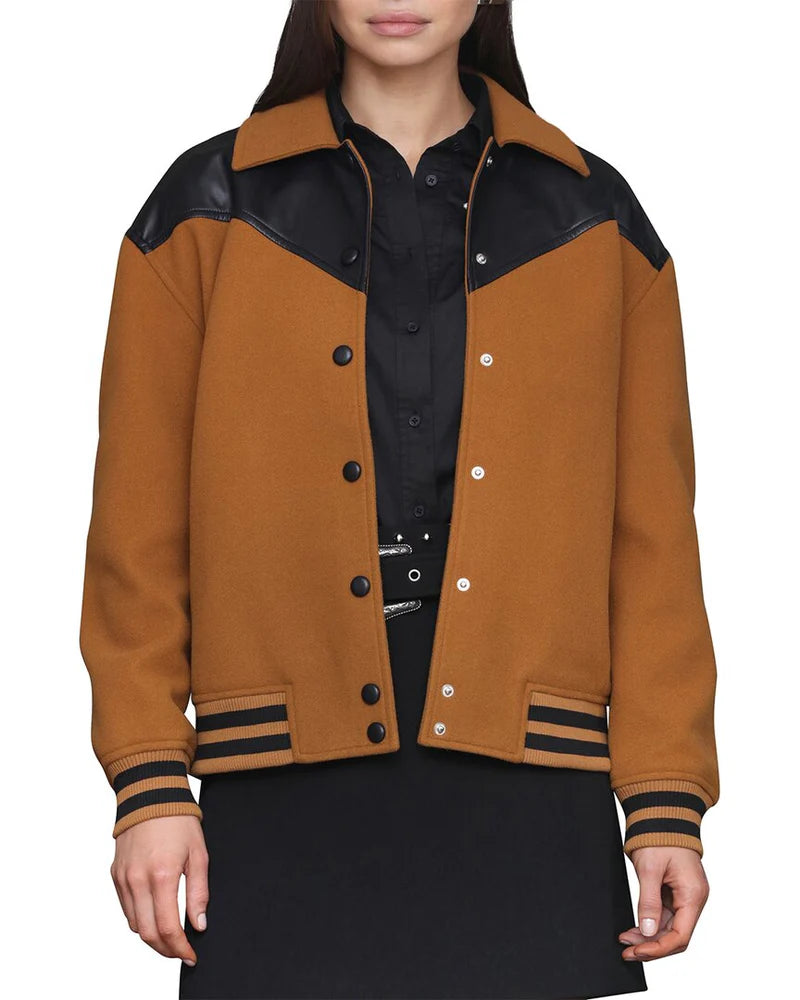 Avec Les Filles Mixed Media Bomber Jacket