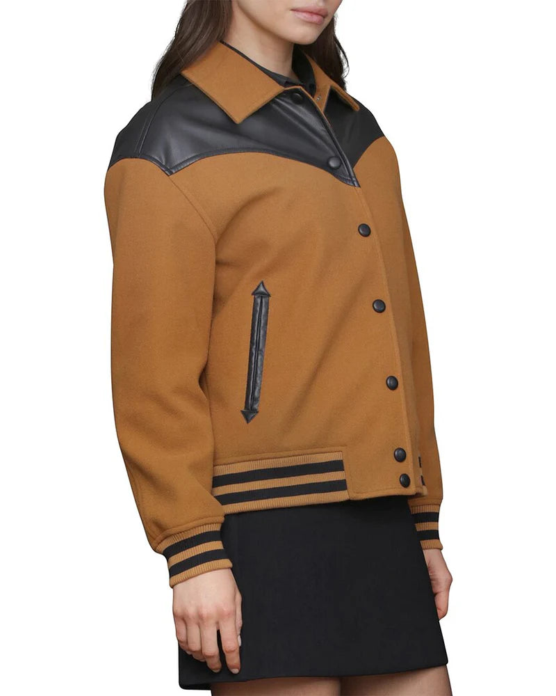 Avec Les Filles Mixed Media Bomber Jacket