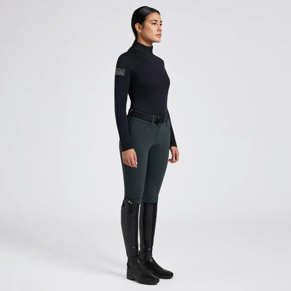 CAVALLERIA TOSCANA POD388 WOMENS TECH WOOL HALF ZIP TRAINING L/S TURTLENECK - Luxe EQ