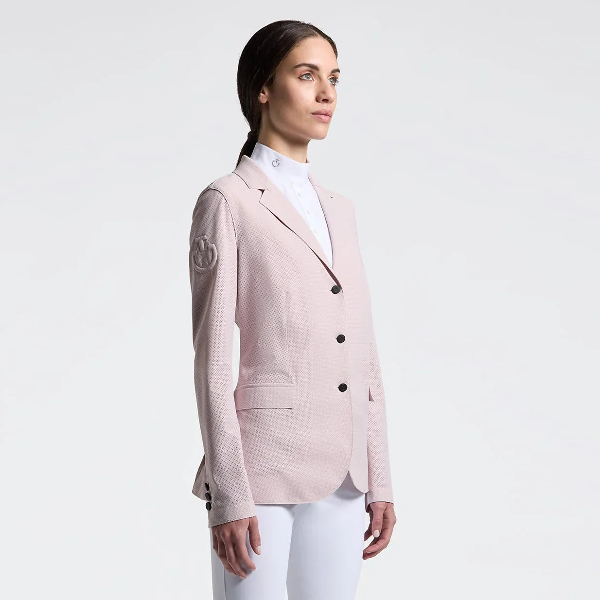 CAVALLERIA TOSCANA GGD048 JF115 Perforated WOMEN'S RAW CUT COMPETITION JACKET WITH BUTTONS