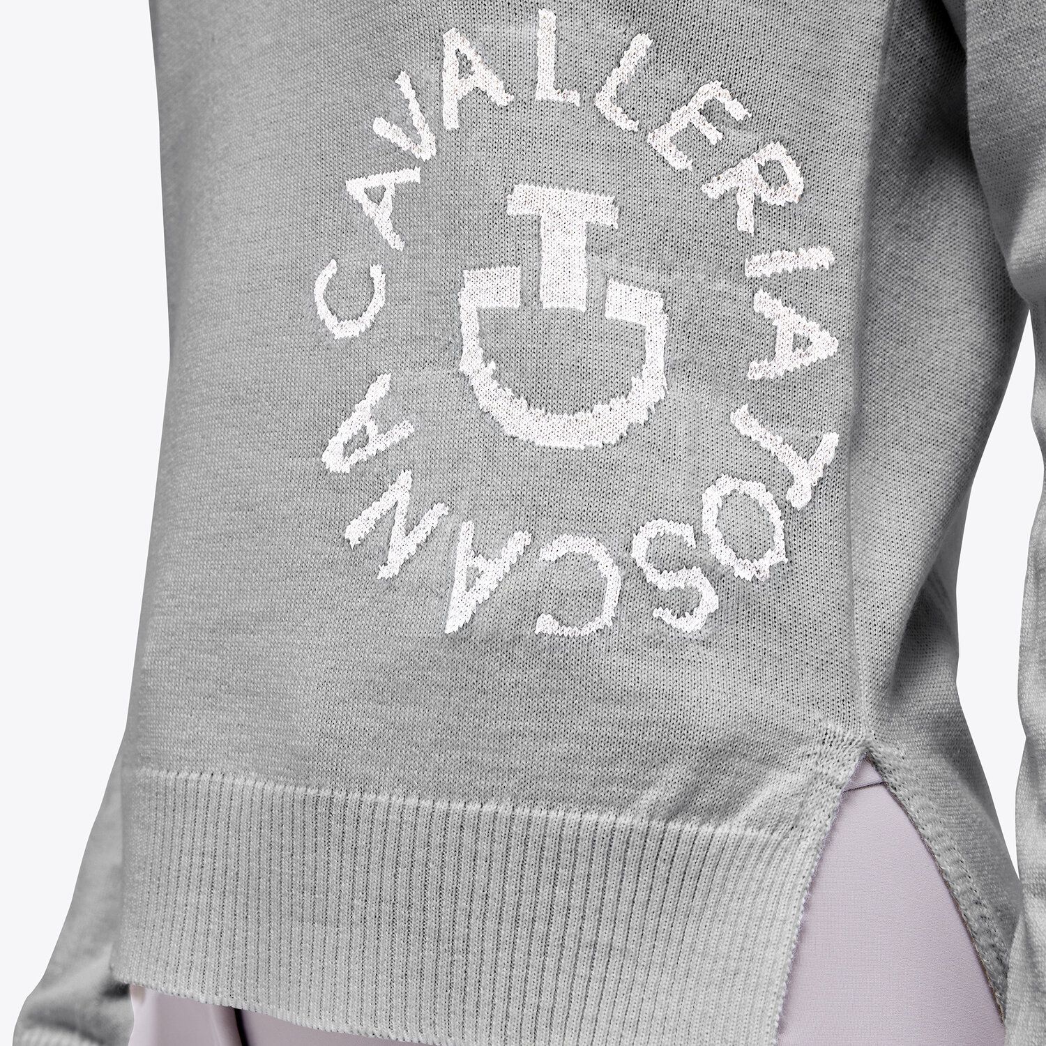 Cavalleria Toscana Women's Jacquard CT Orbit Merinos Blend Crew Neck Sweater