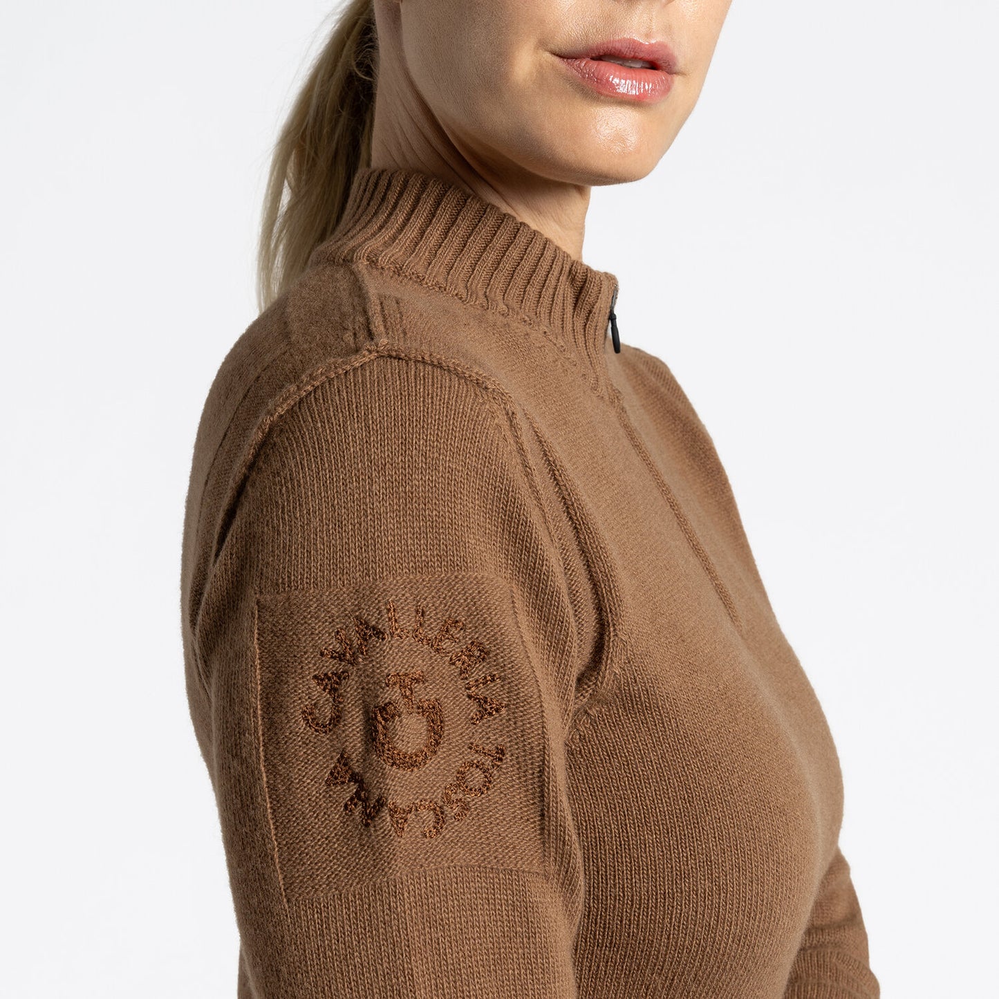 Cavalleria Toscana MAD153_LA047 WOMEN’S VIRGIN WOOL TURTLENECK SWEATER WITH HALF ZIP - Luxe EQ